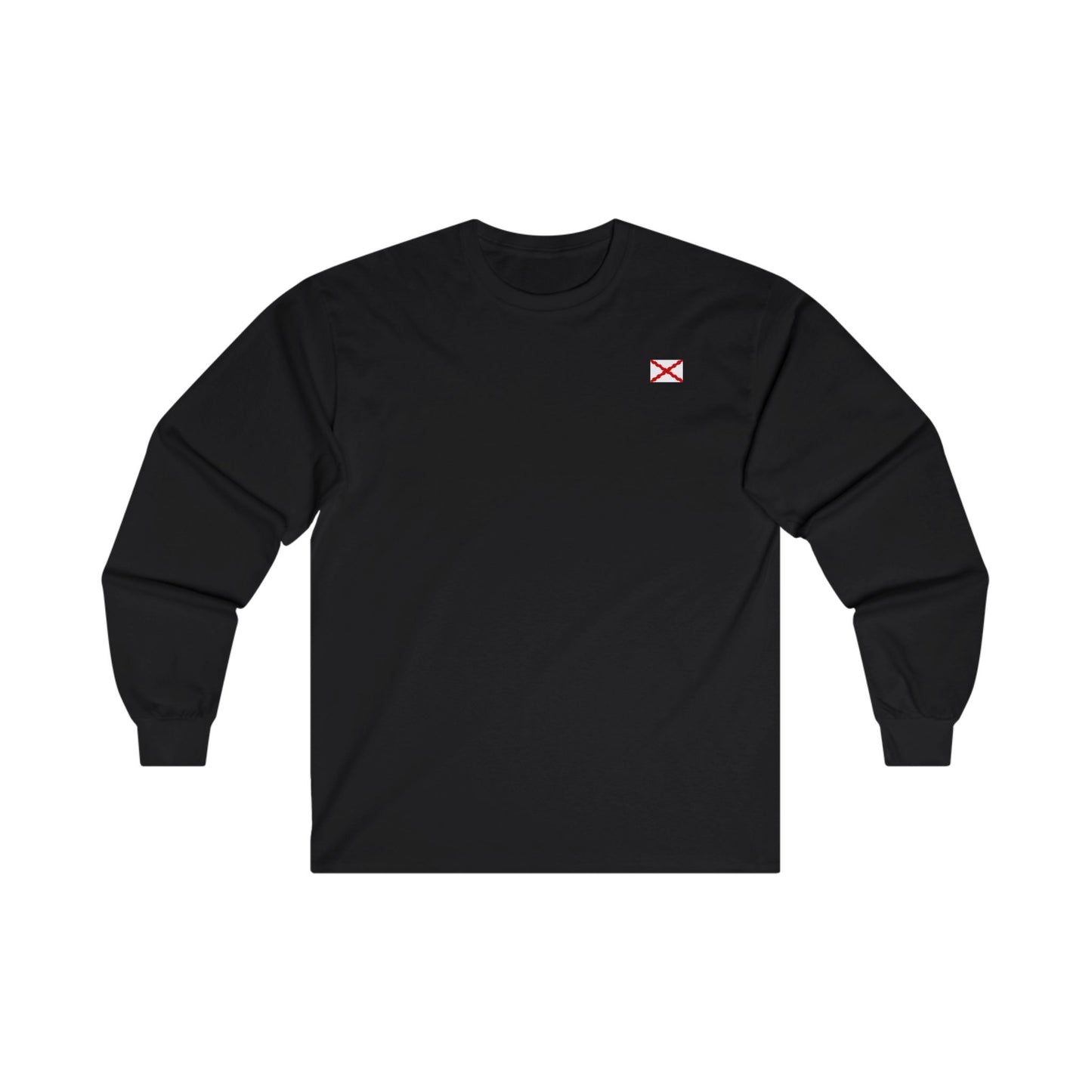 Camiseta manga larga algodón bandera aspa de Borgoña. Estilo diario.