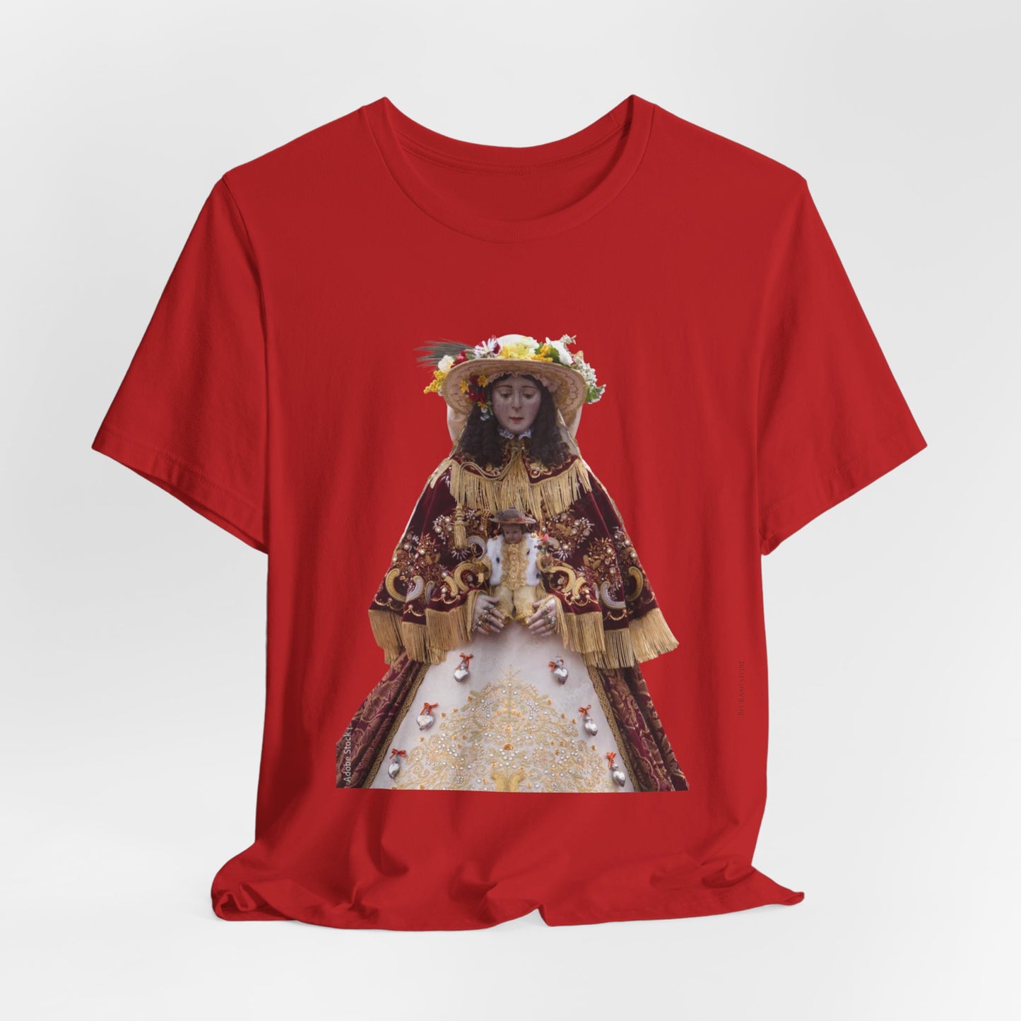 Camiseta manga corta Virgen del Rocío vestida de pastora.