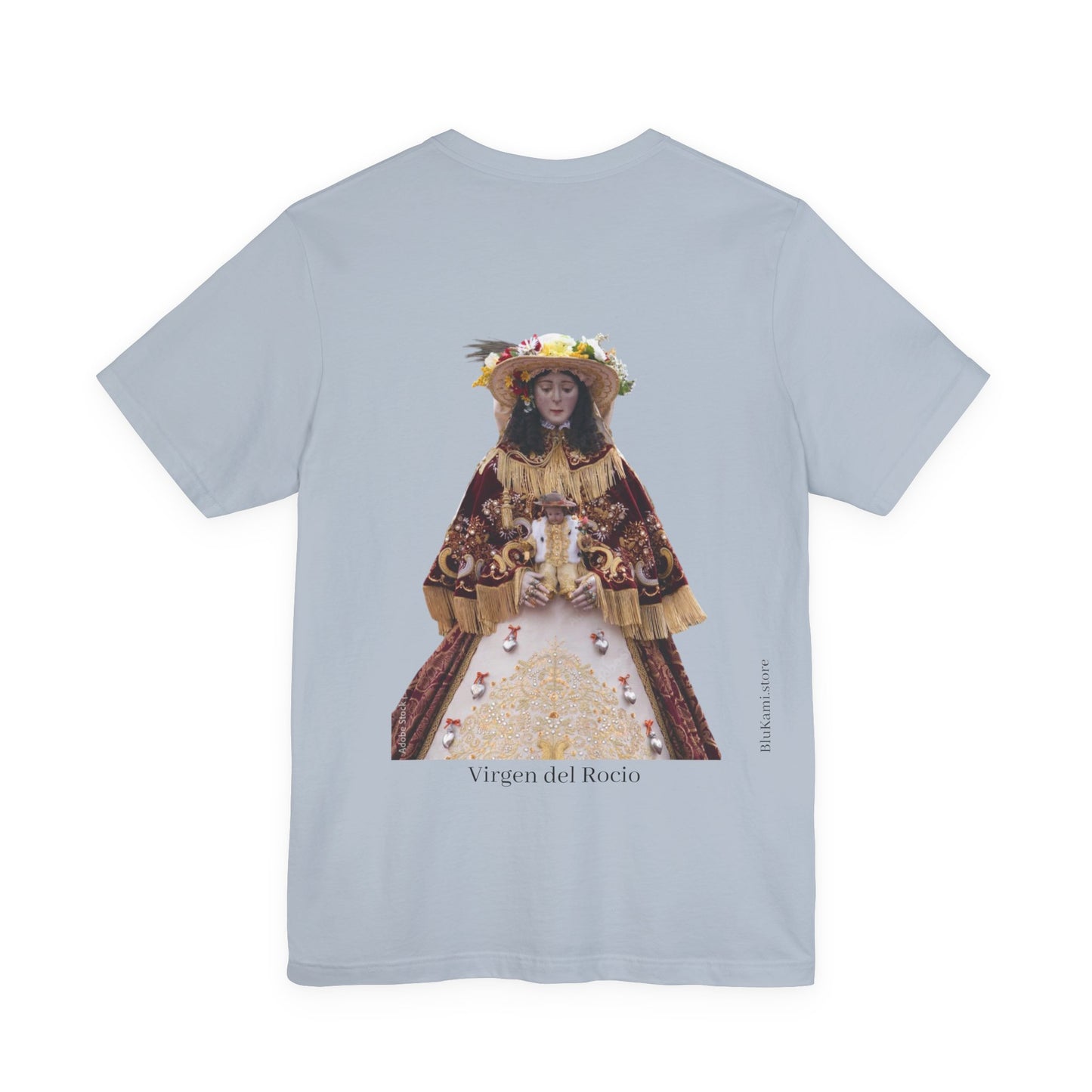 Camiseta manga corta Virgen del Rocío vestida de pastora.