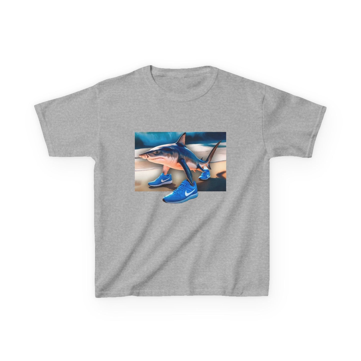 Camiseta tiburón. Tralalero Tralala. Playful Shark Adventure Tee | Kids Heavy Cotton™ T-Shirt, Fun Birthday Gift, Kid's Summer Outfit, Nautical Theme Shirt, Ocean Lover Shirt