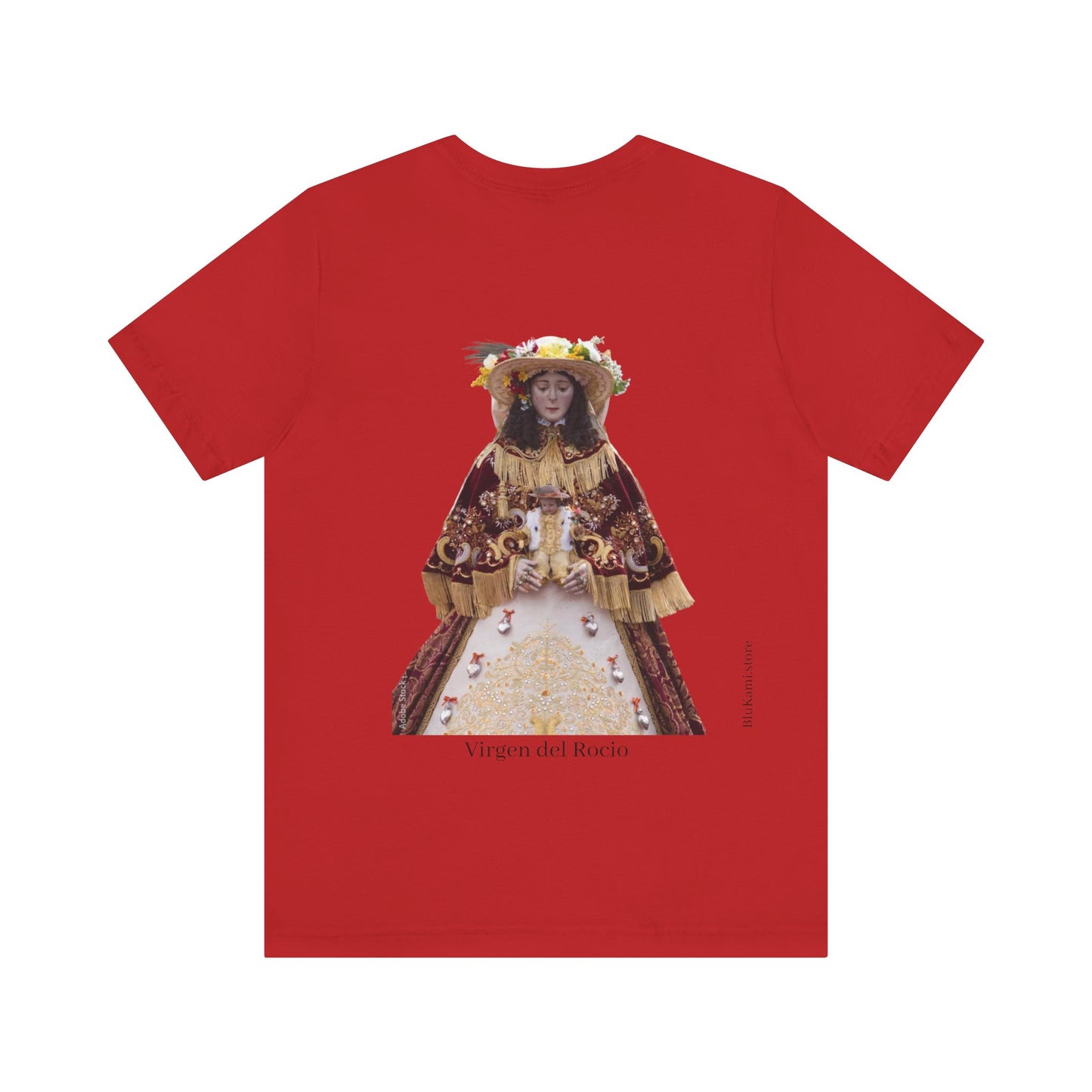 Camiseta manga corta Virgen del Rocío vestida de pastora.