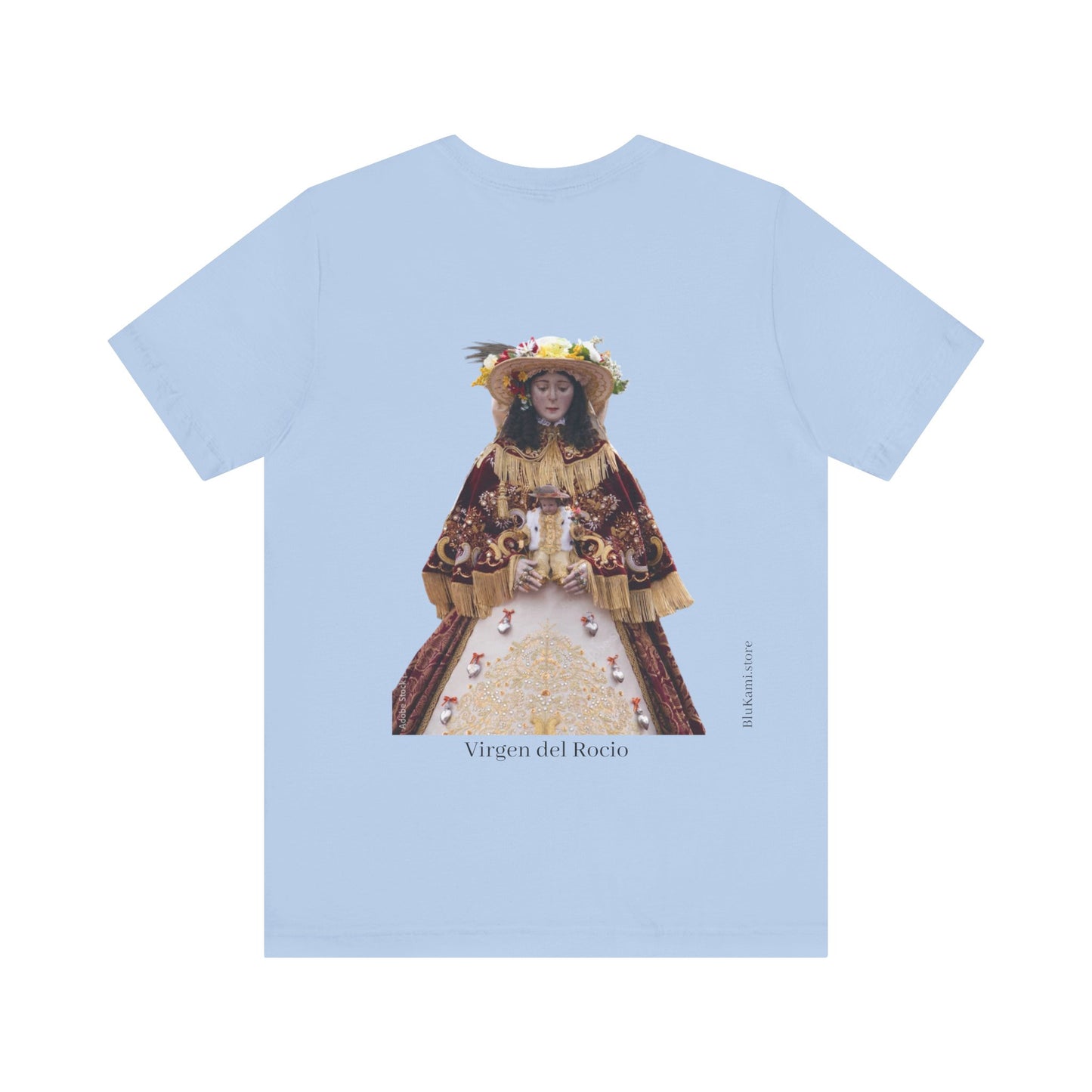 Camiseta manga corta Virgen del Rocío vestida de pastora.