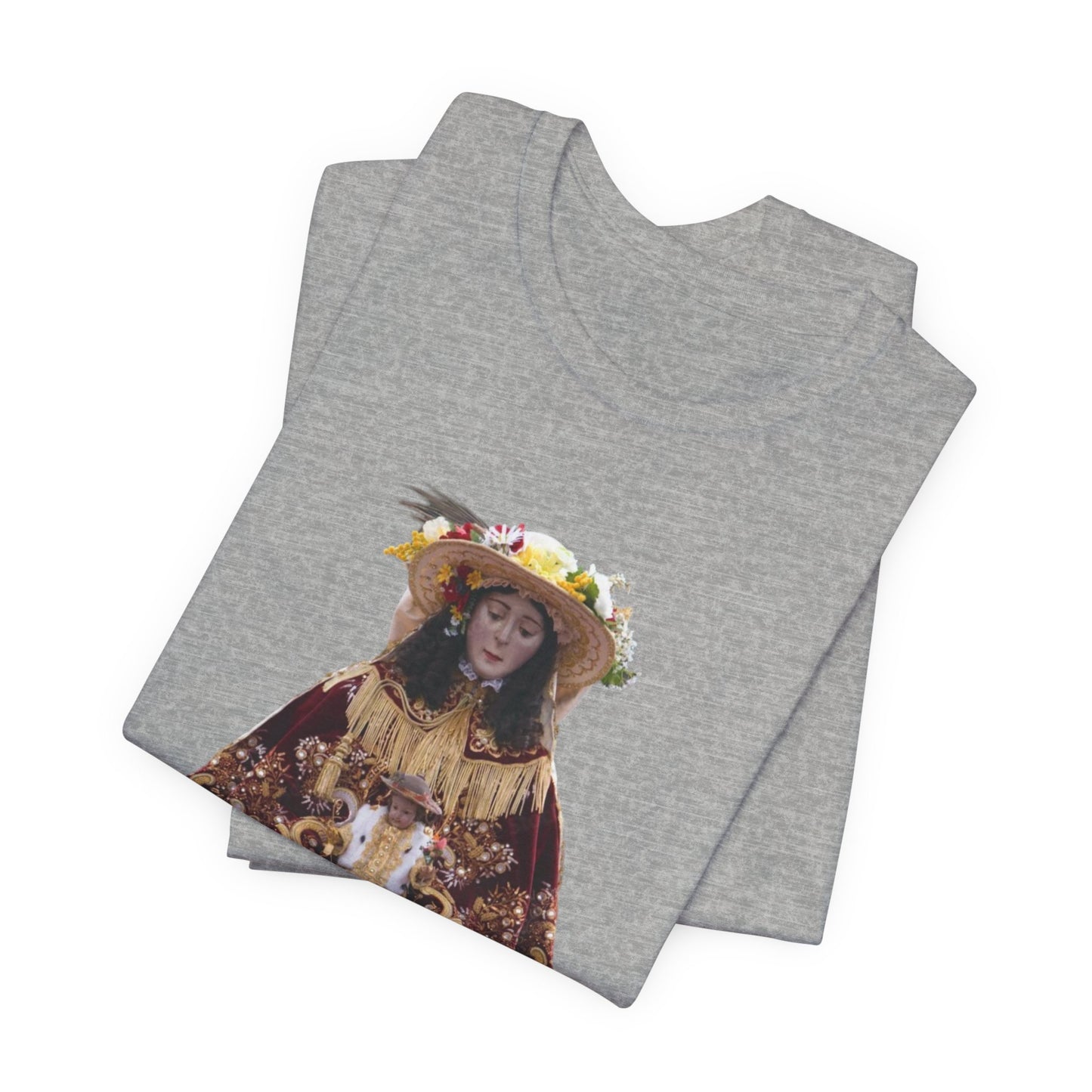 Camiseta manga corta Virgen del Rocío vestida de pastora.