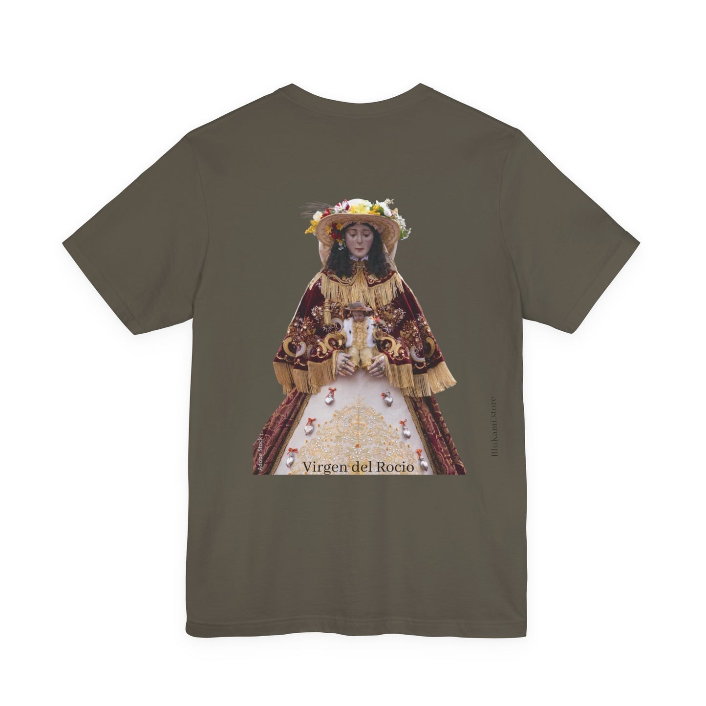 Camiseta manga corta Virgen del Rocío vestida de pastora.