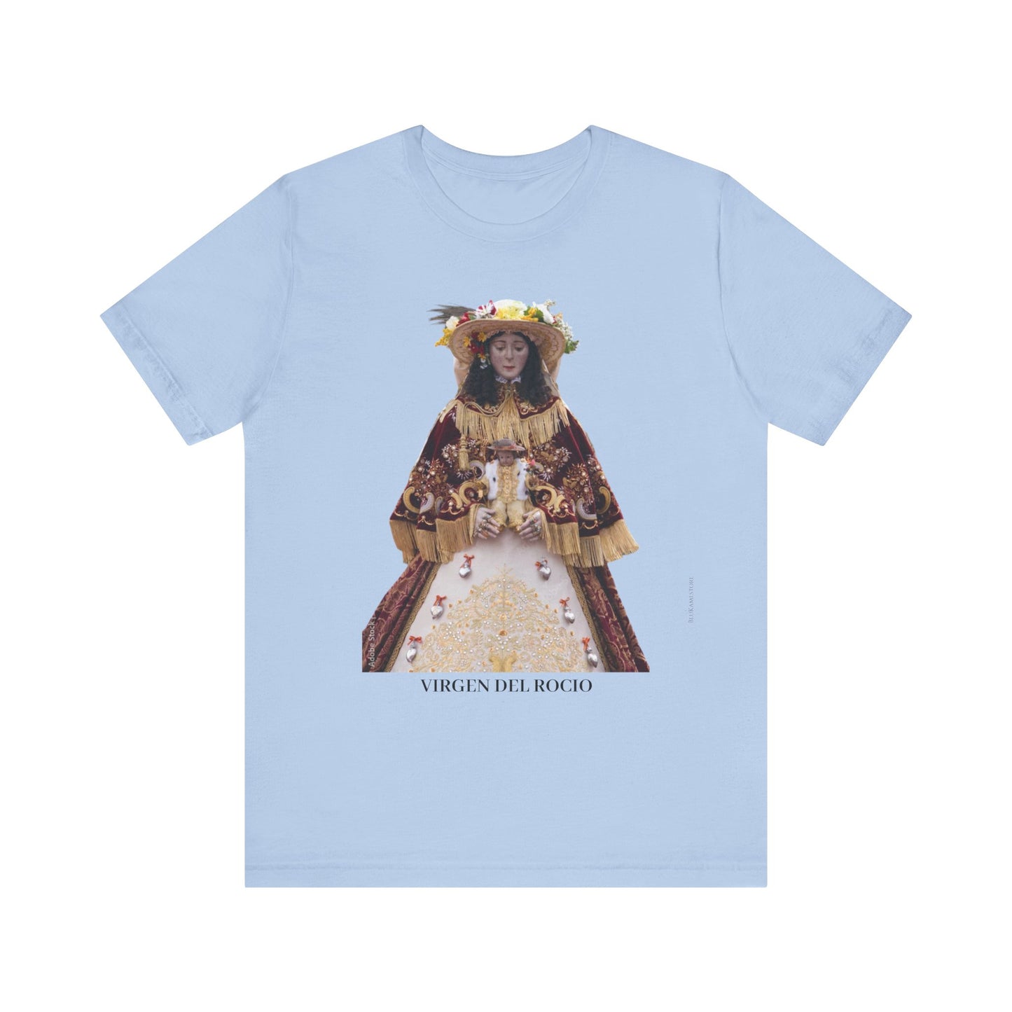 Camiseta manga corta Virgen del Rocío vestida de pastora.