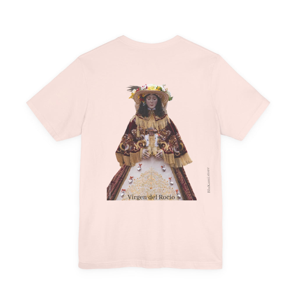 Camiseta manga corta Virgen del Rocío vestida de pastora.