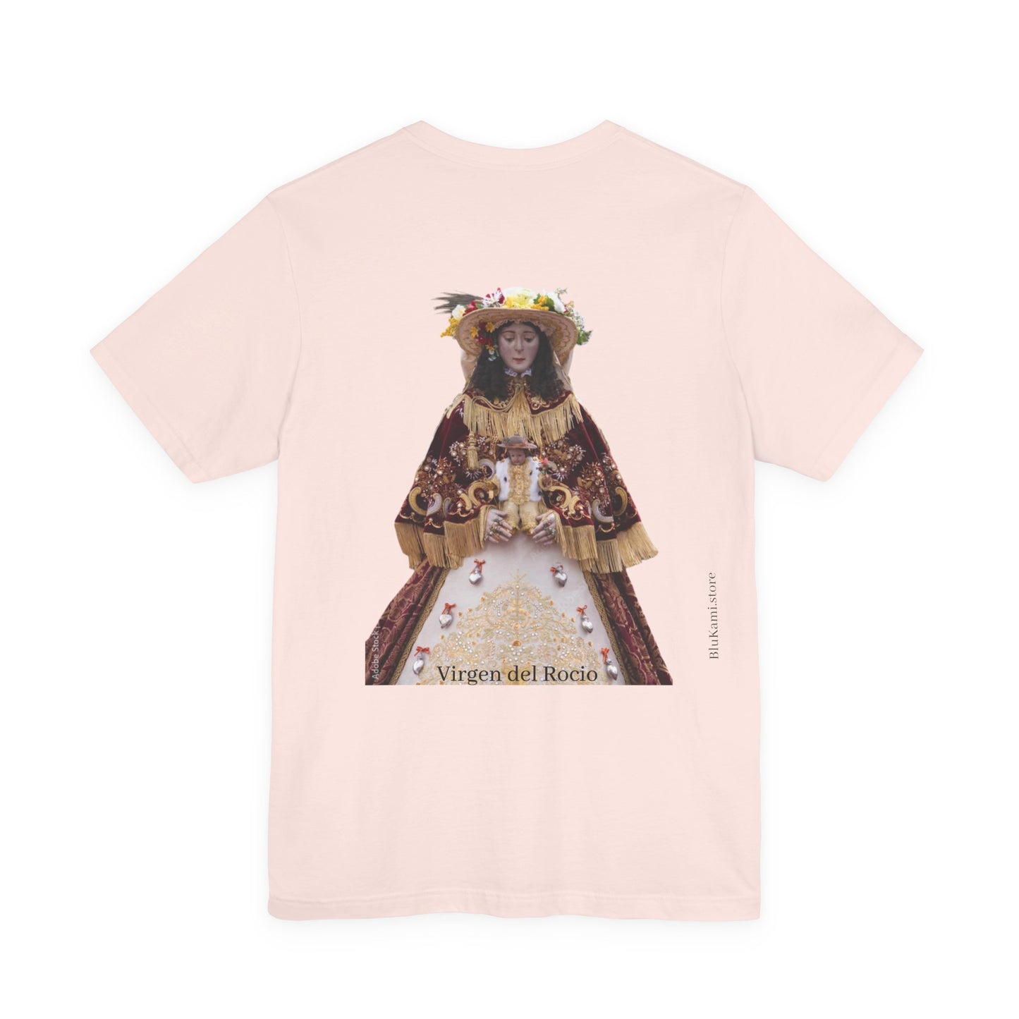 Camiseta manga corta Virgen del Rocío vestida de pastora.