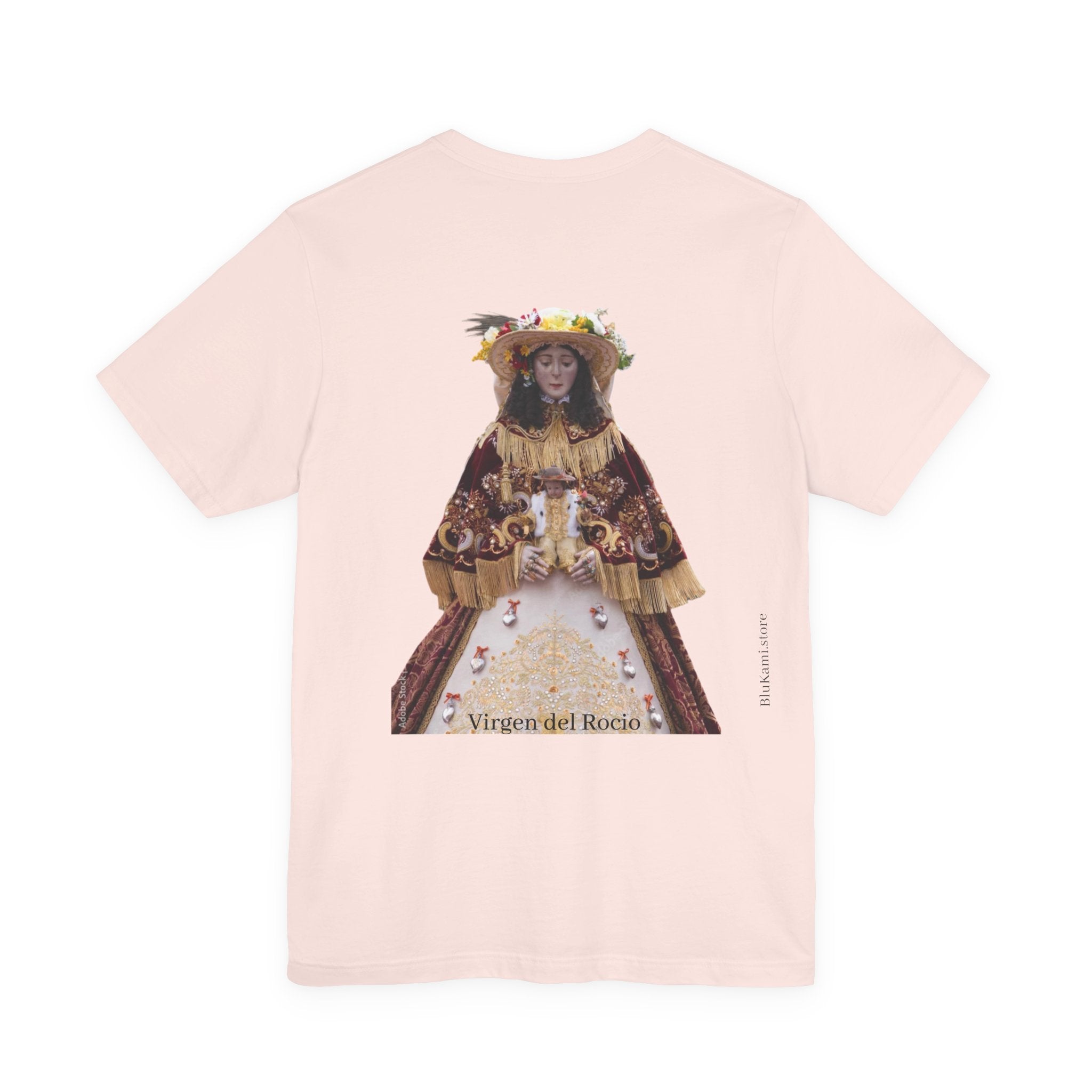 Camiseta manga corta Virgen del Rocío vestida de pastora.