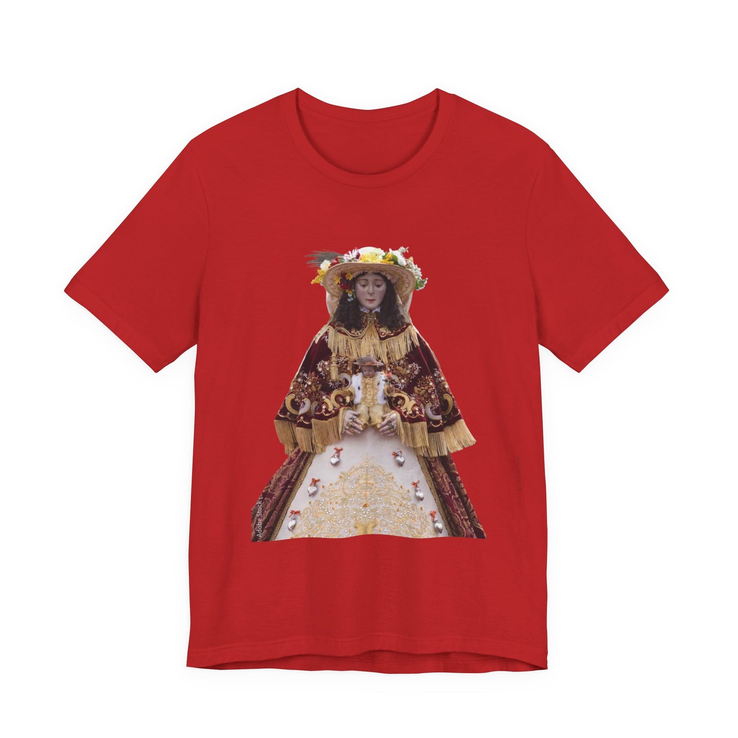 Camiseta manga corta Virgen del Rocío vestida de pastora.