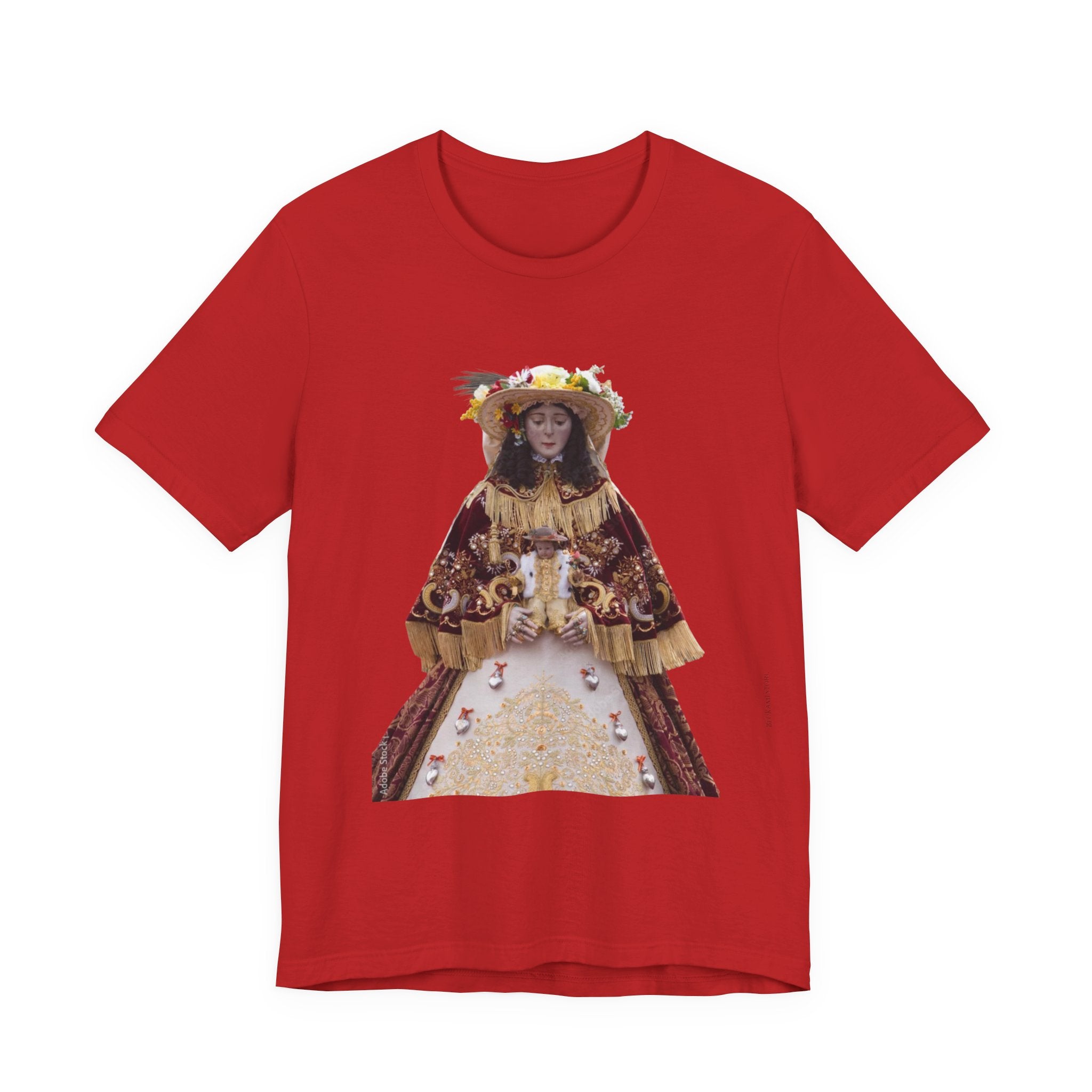 Camiseta manga corta Virgen del Rocío vestida de pastora.