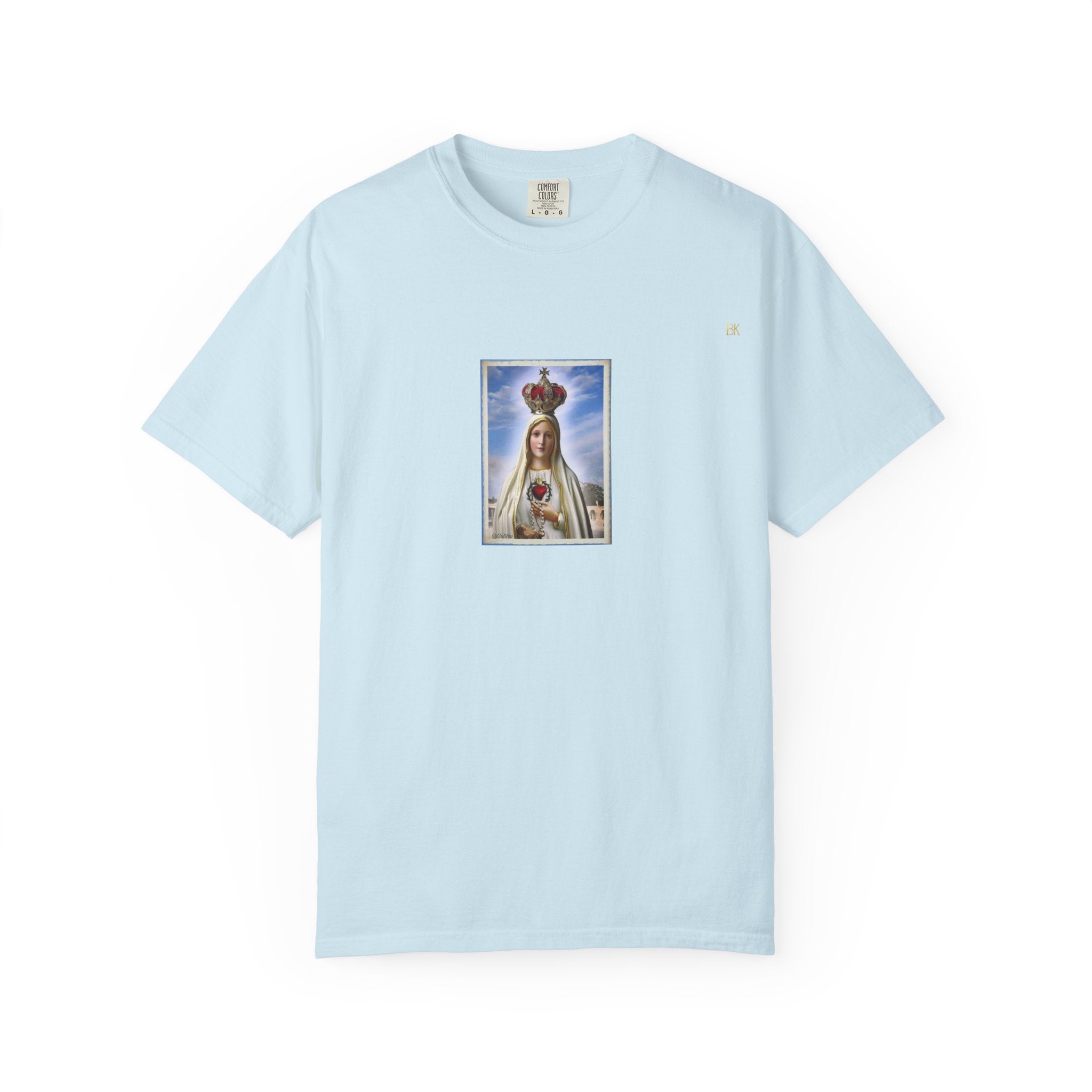 Virgen de Fátima camiseta manga corta unisex.