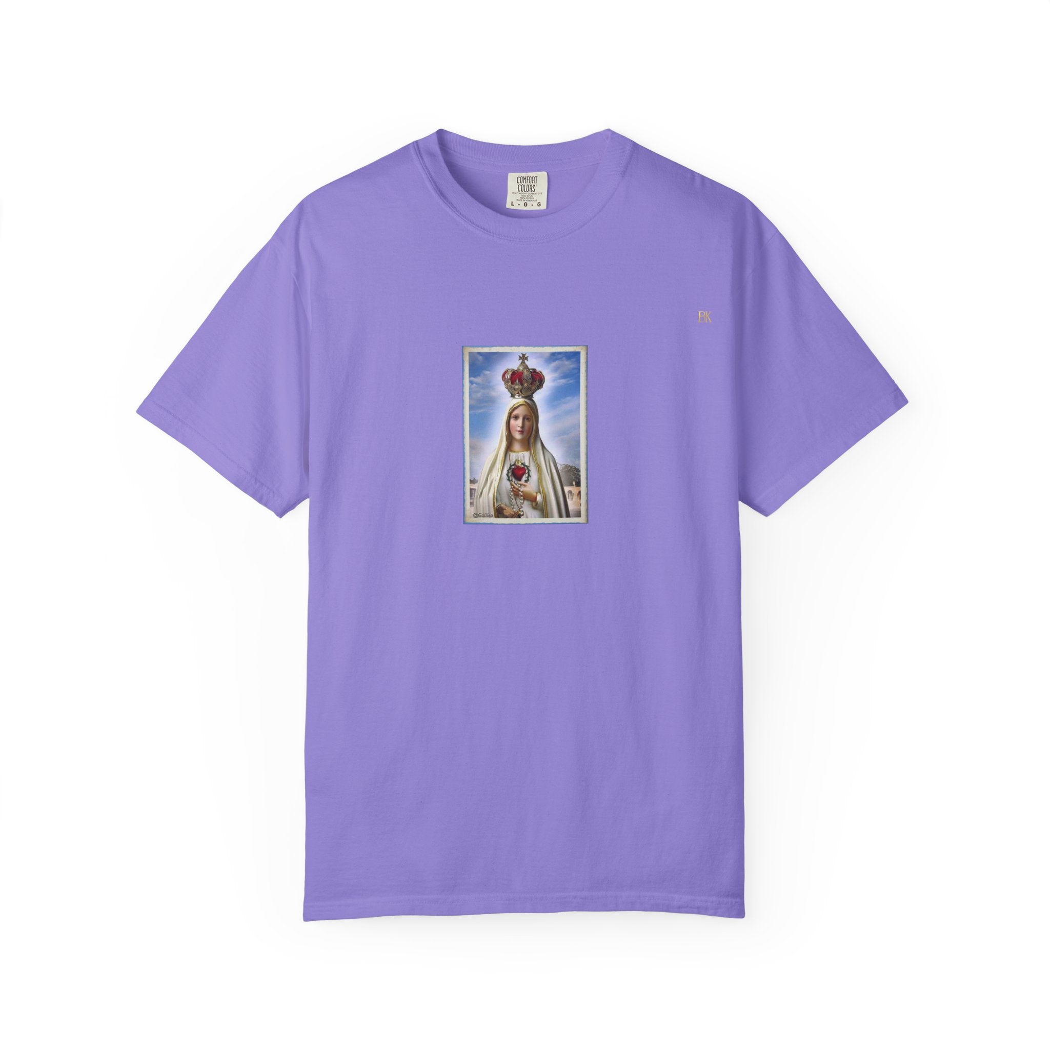Virgen de Fátima camiseta manga corta unisex.