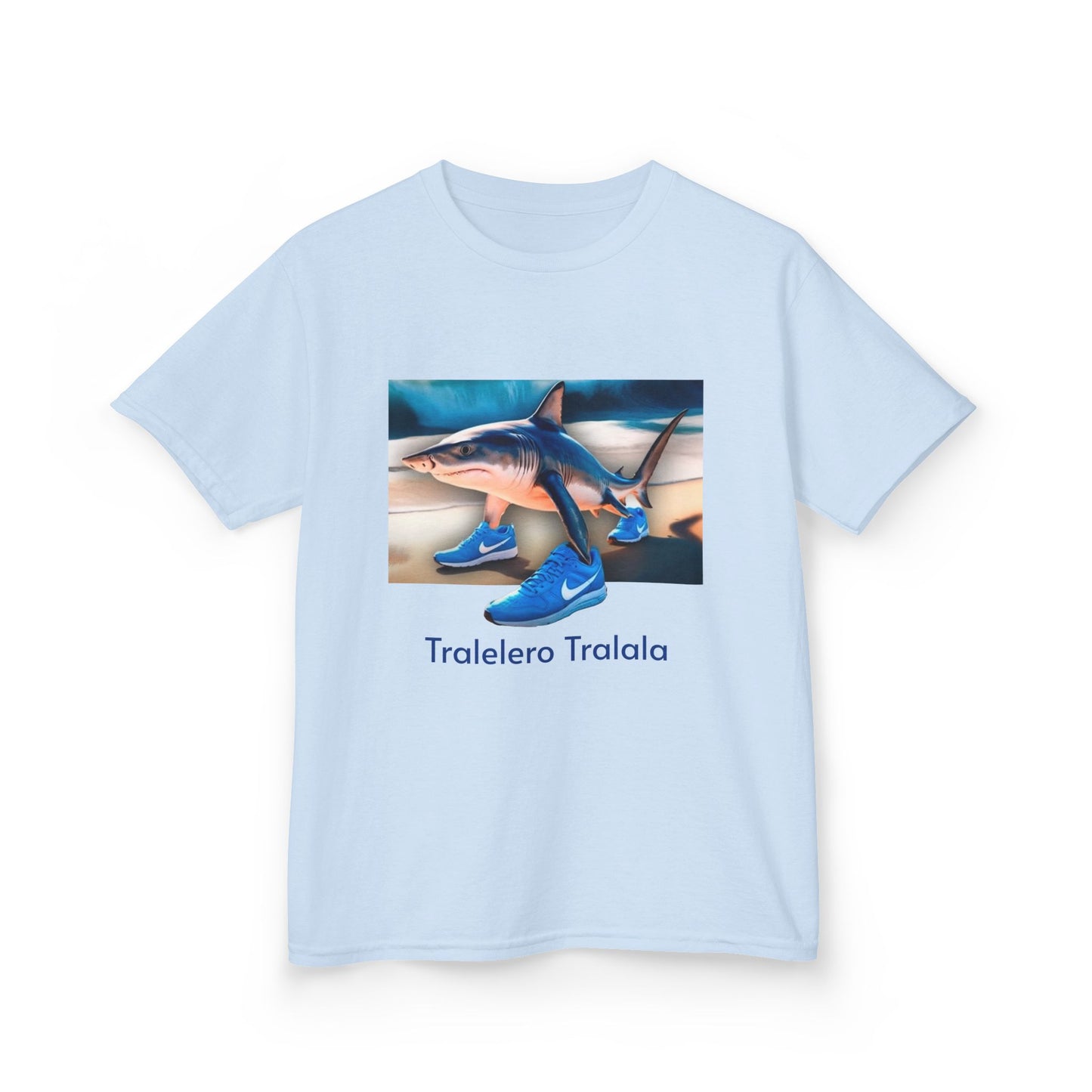Camiseta tiburón. Tralalero Tralala. Playful Shark Adventure Tee | Kids Heavy Cotton™ T-Shirt, Fun Birthday Gift, Kid's Summer Outfit, Nautical Theme Shirt, Ocean Lover Shirt