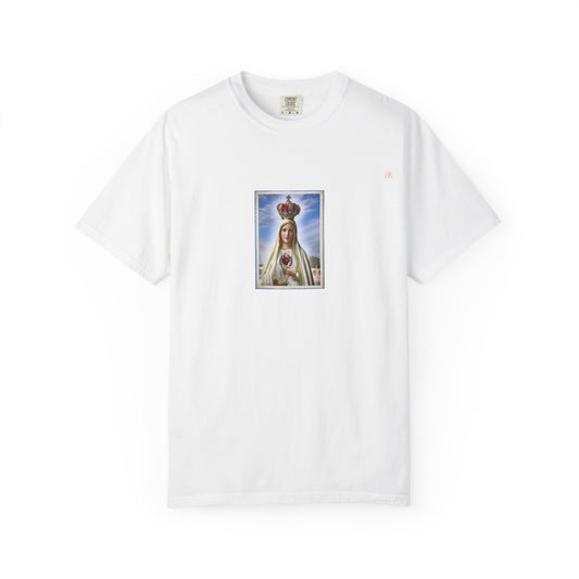 Virgen de Fátima camiseta manga corta unisex.