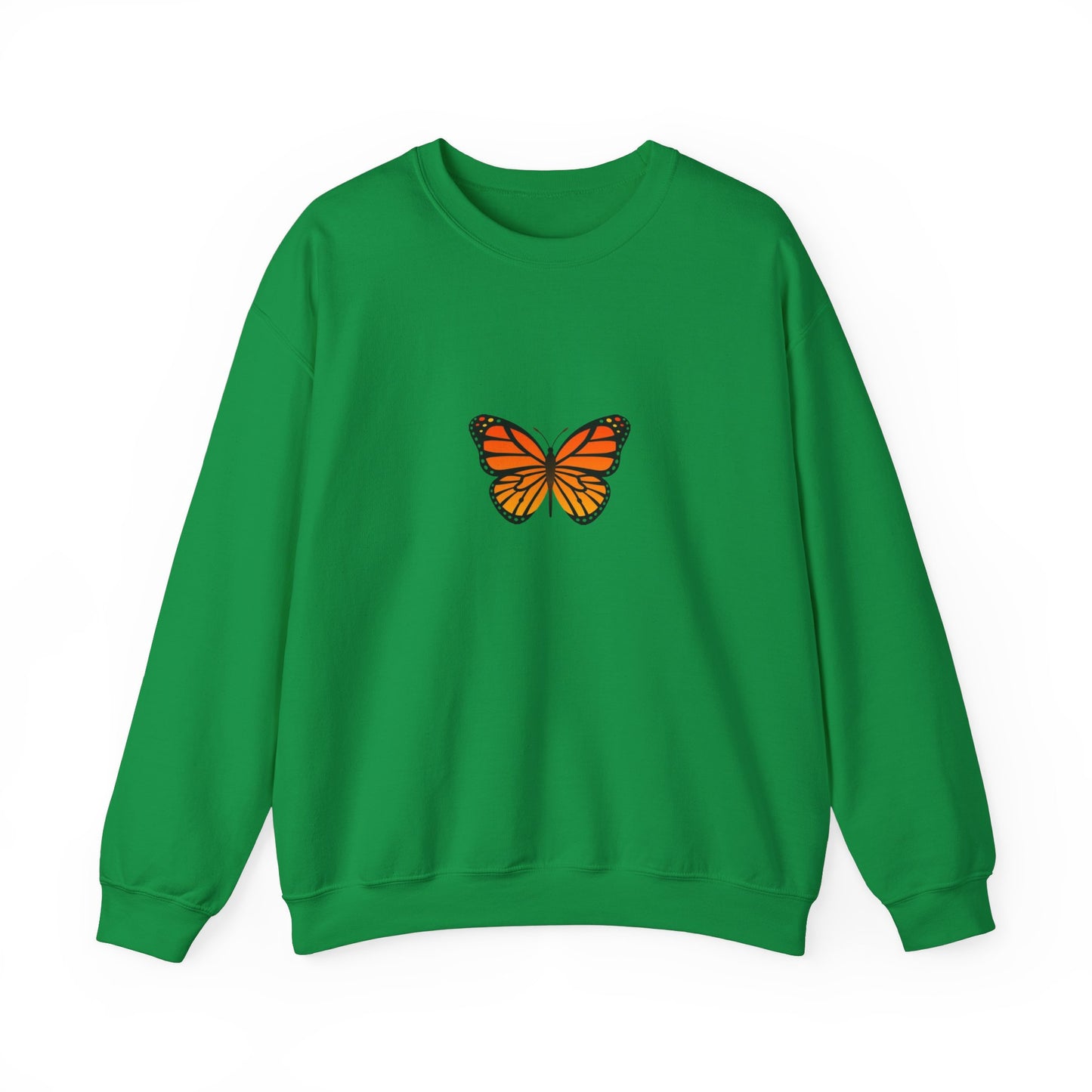 Sudadera unisex con cuello redondo y diseño de mariposa monarca: cómoda y elegante para amantes de la naturaleza