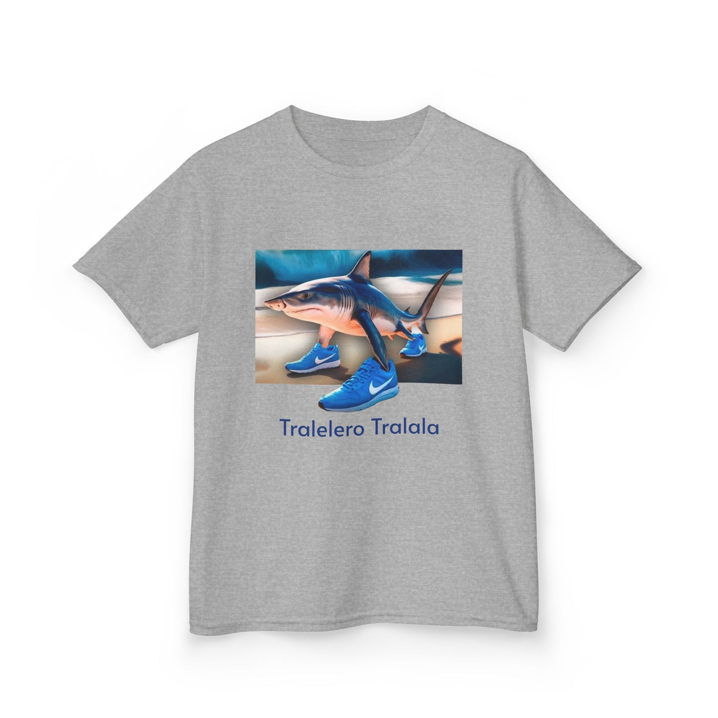 Camiseta tiburón. Tralalero Tralala. Playful Shark Adventure Tee | Kids Heavy Cotton™ T-Shirt, Fun Birthday Gift, Kid's Summer Outfit, Nautical Theme Shirt, Ocean Lover Shirt