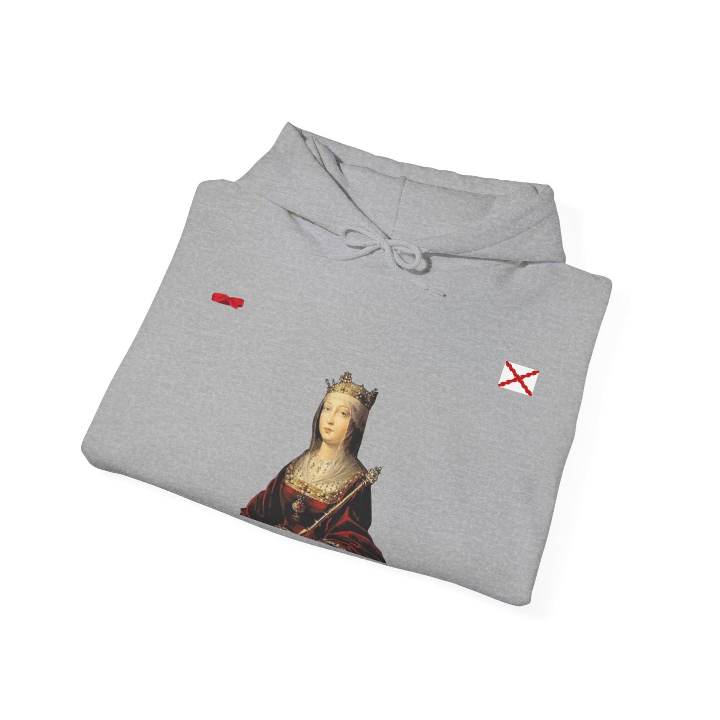 Sudadera Isabel La Católica con bandera Borgoña y pañuelo hermandad hispana.