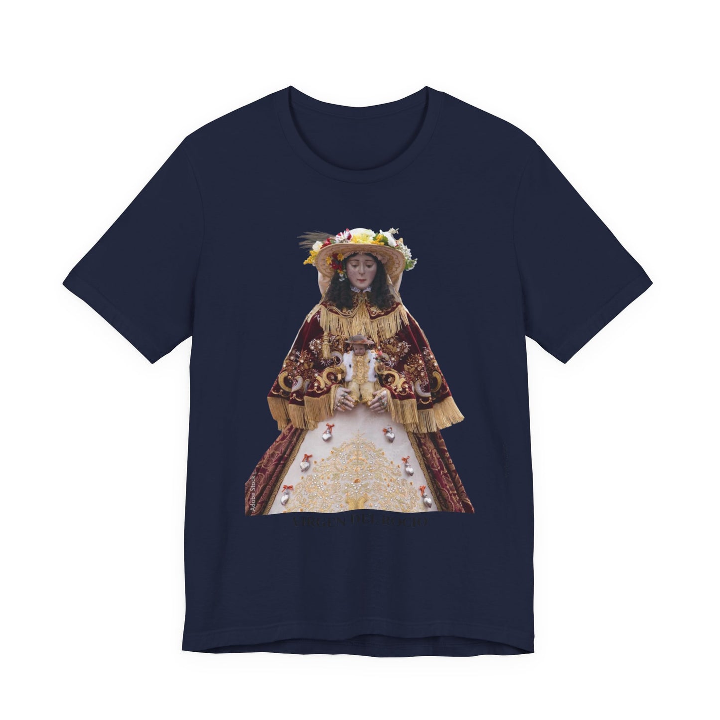 Camiseta manga corta Virgen del Rocío vestida de pastora.