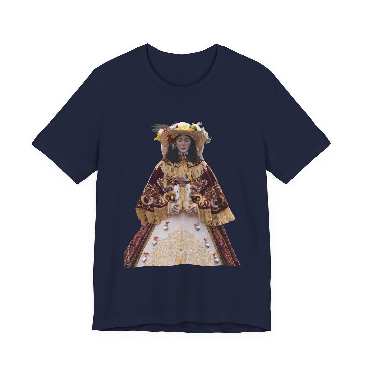Camiseta manga corta Virgen del Rocío vestida de pastora.