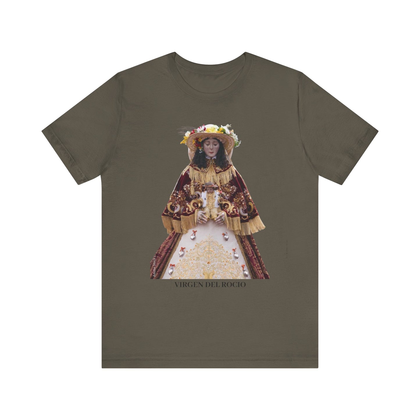 Camiseta manga corta Virgen del Rocío vestida de pastora.