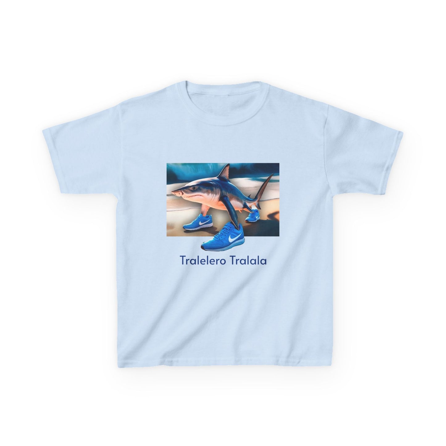 Camiseta tiburón. Tralalero Tralala. Playful Shark Adventure Tee | Kids Heavy Cotton™ T-Shirt, Fun Birthday Gift, Kid's Summer Outfit, Nautical Theme Shirt, Ocean Lover Shirt