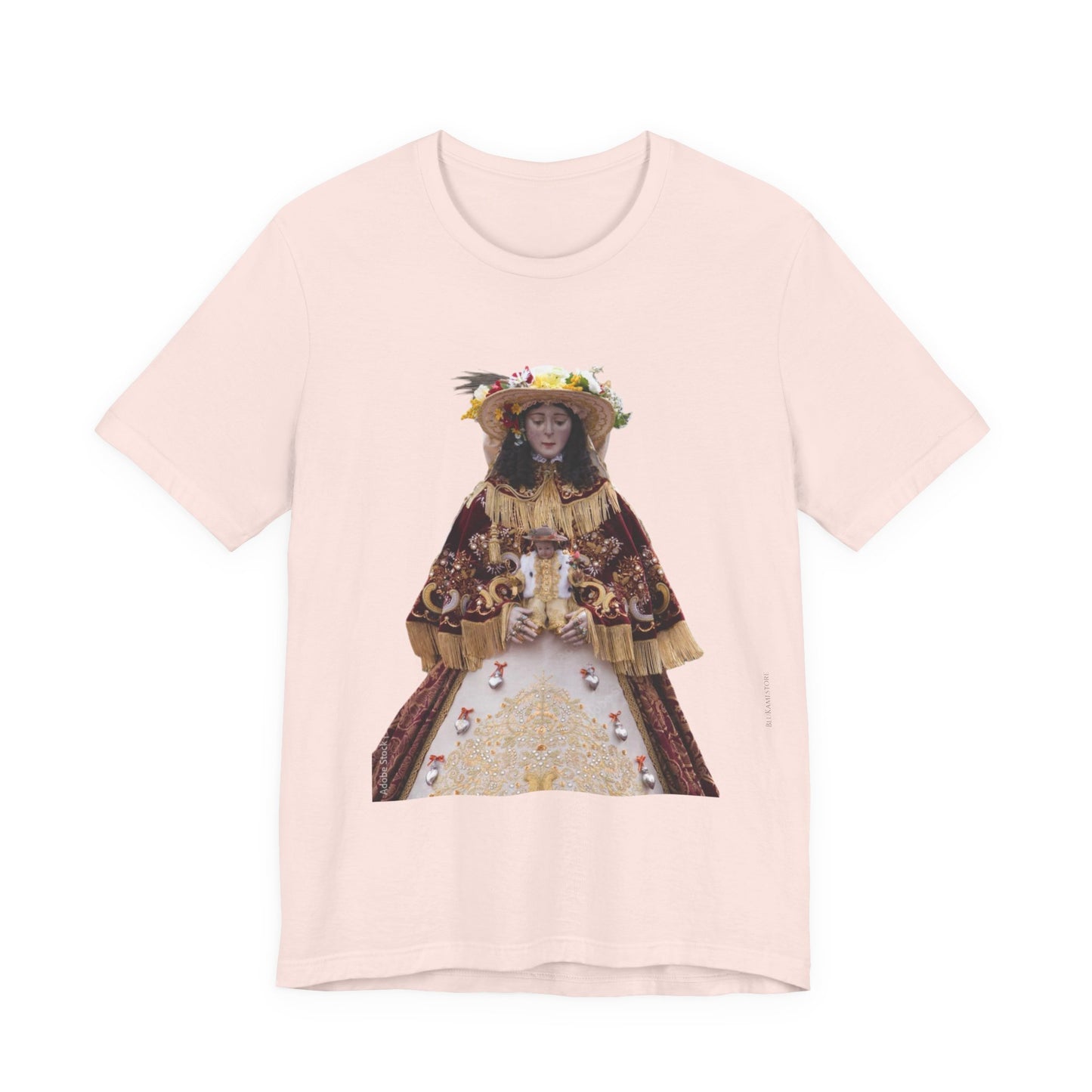 Camiseta manga corta Virgen del Rocío vestida de pastora.