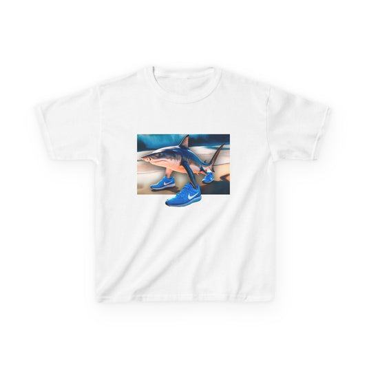 Camiseta tiburón. Tralalero Tralala. Playful Shark Adventure Tee | Kids Heavy Cotton™ T-Shirt, Fun Birthday Gift, Kid's Summer Outfit, Nautical Theme Shirt, Ocean Lover Shirt