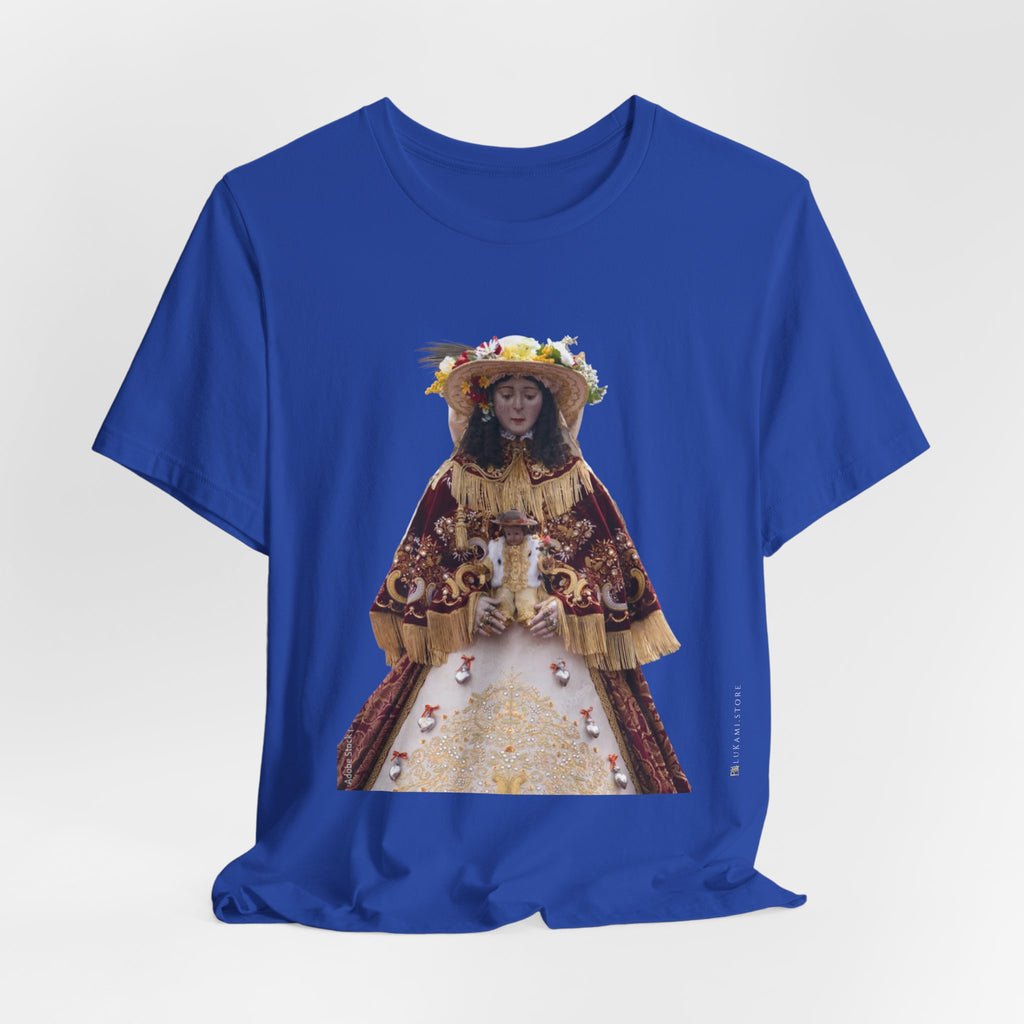 Camiseta manga corta Virgen del Rocío vestida de pastora.