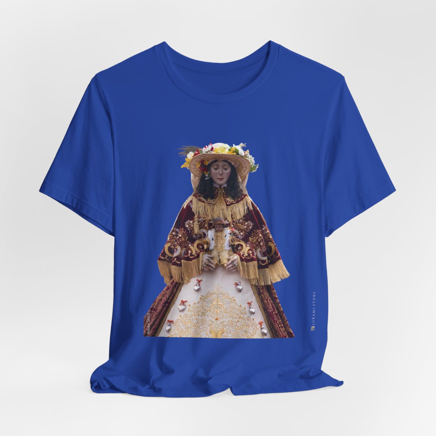 Camiseta manga corta Virgen del Rocío vestida de pastora.