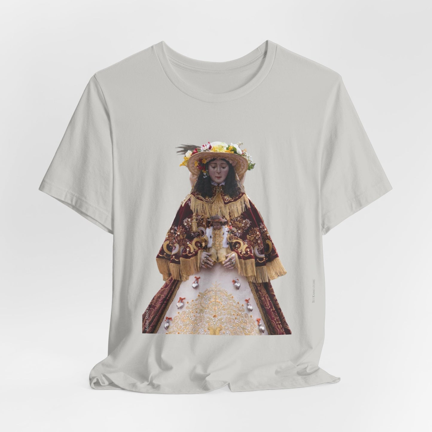 Camiseta manga corta Virgen del Rocío vestida de pastora.