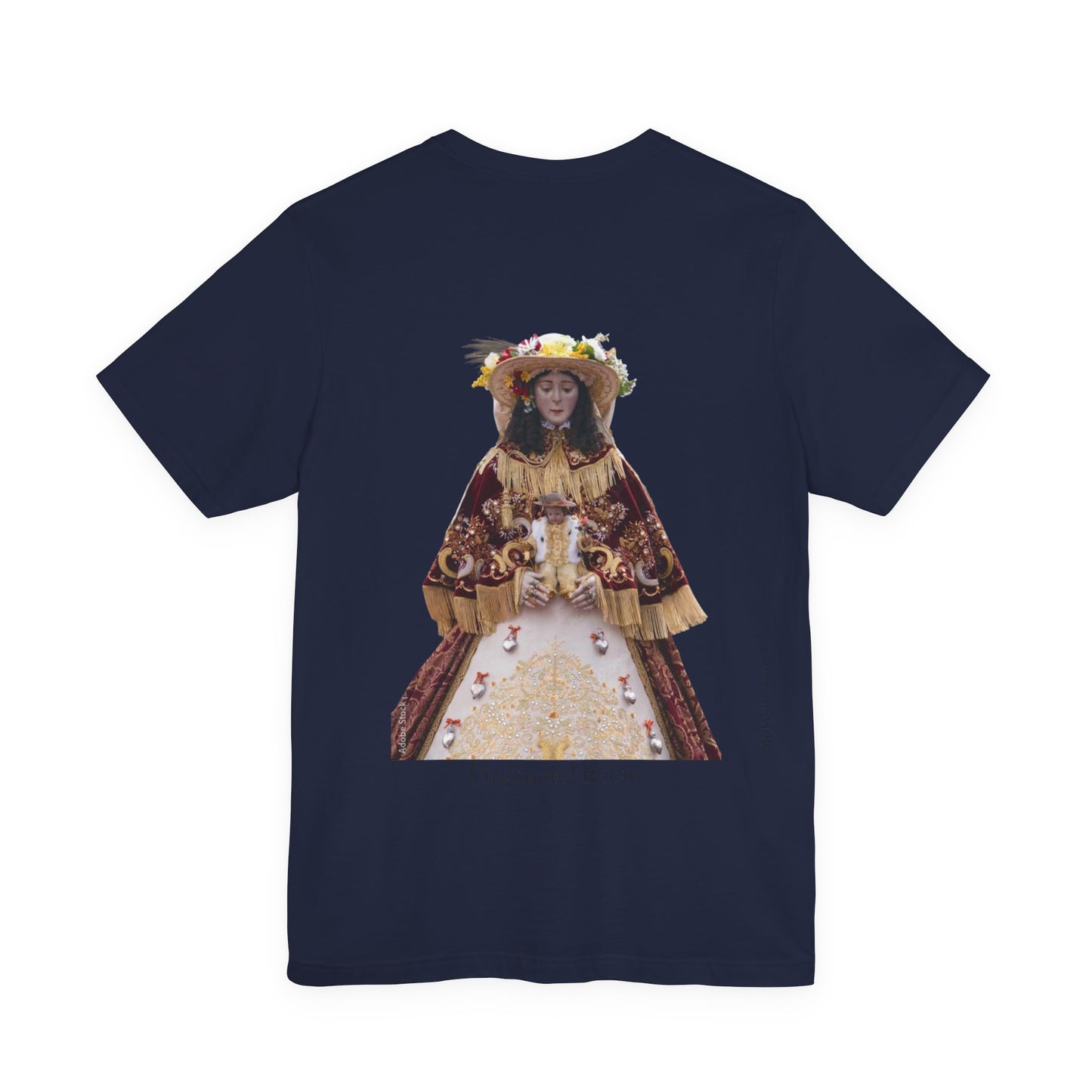 Camiseta manga corta Virgen del Rocío vestida de pastora.