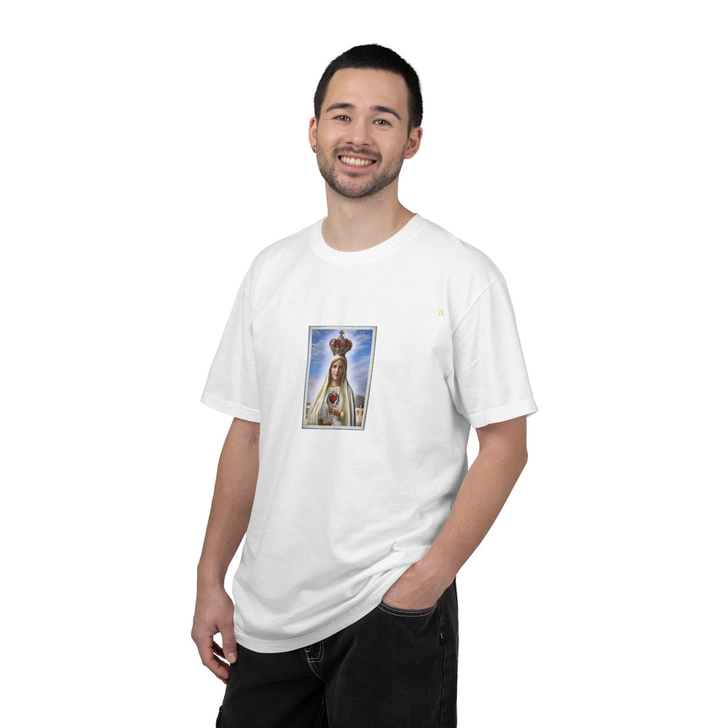 Virgen de Fátima camiseta manga corta unisex.