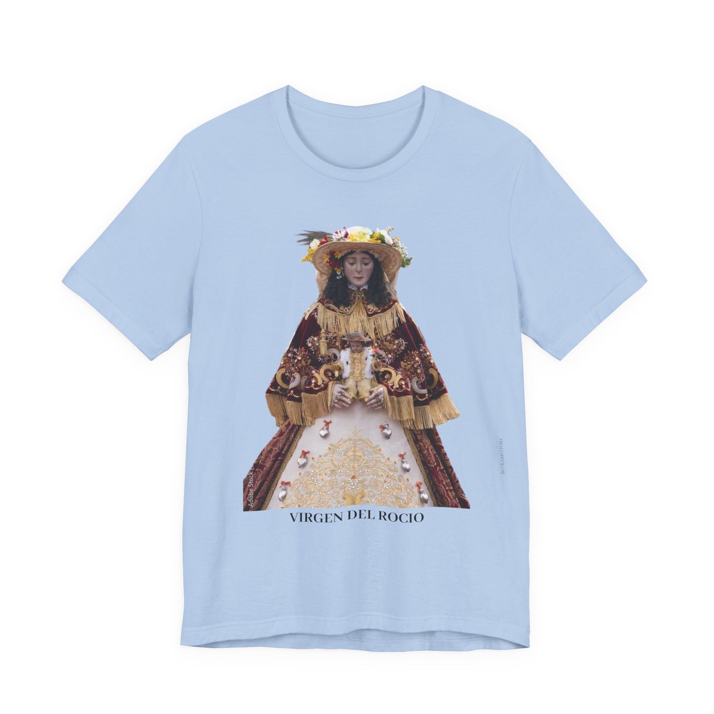 Camiseta manga corta Virgen del Rocío vestida de pastora.