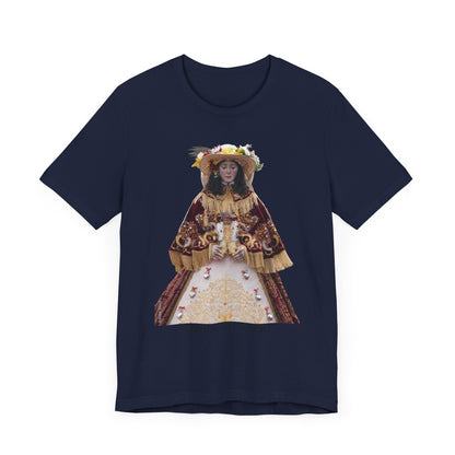 Camiseta manga corta Virgen del Rocío vestida de pastora.