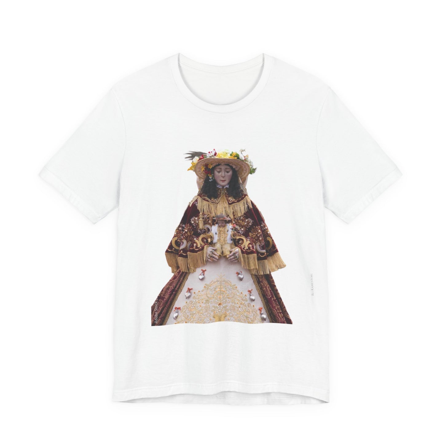 Camiseta manga corta Virgen del Rocío vestida de pastora.