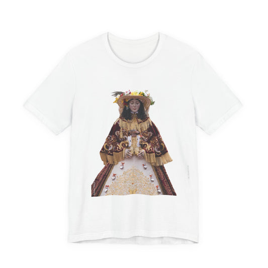 Camiseta manga corta Virgen del Rocío vestida de pastora.