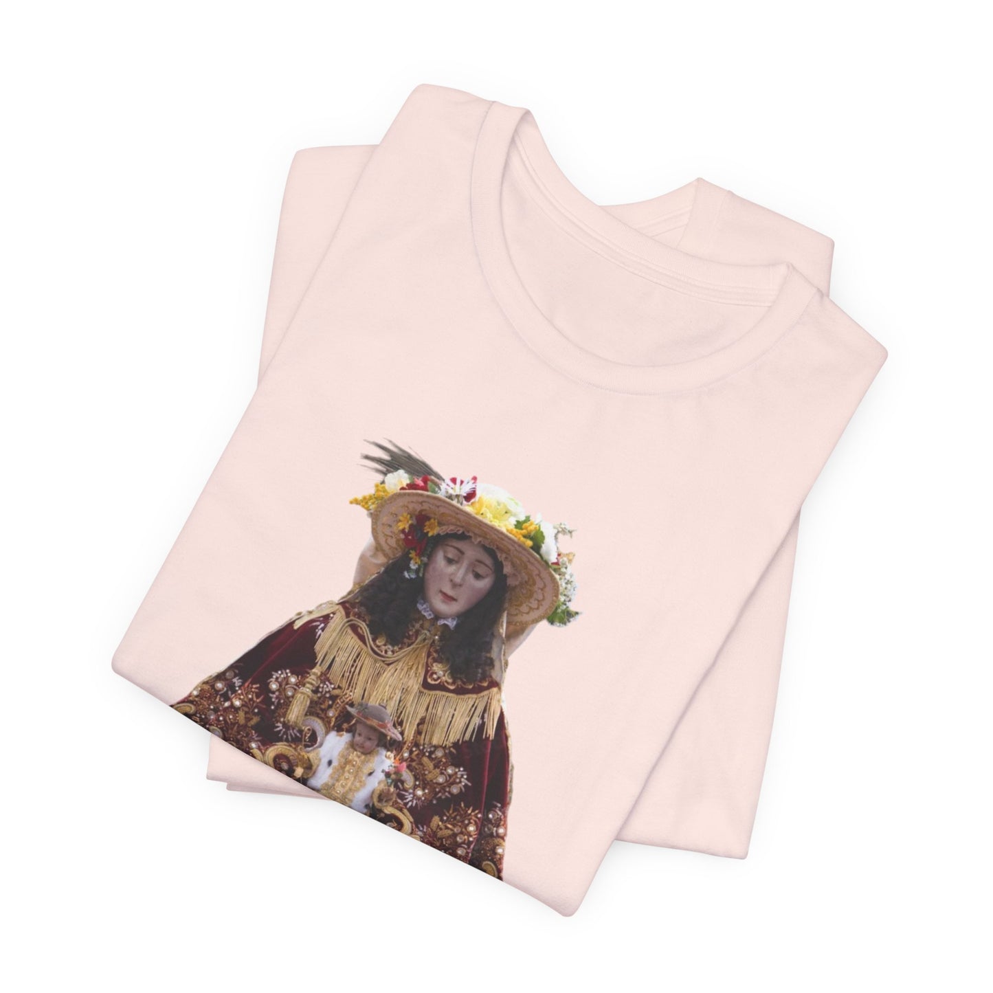 Camiseta manga corta Virgen del Rocío vestida de pastora.