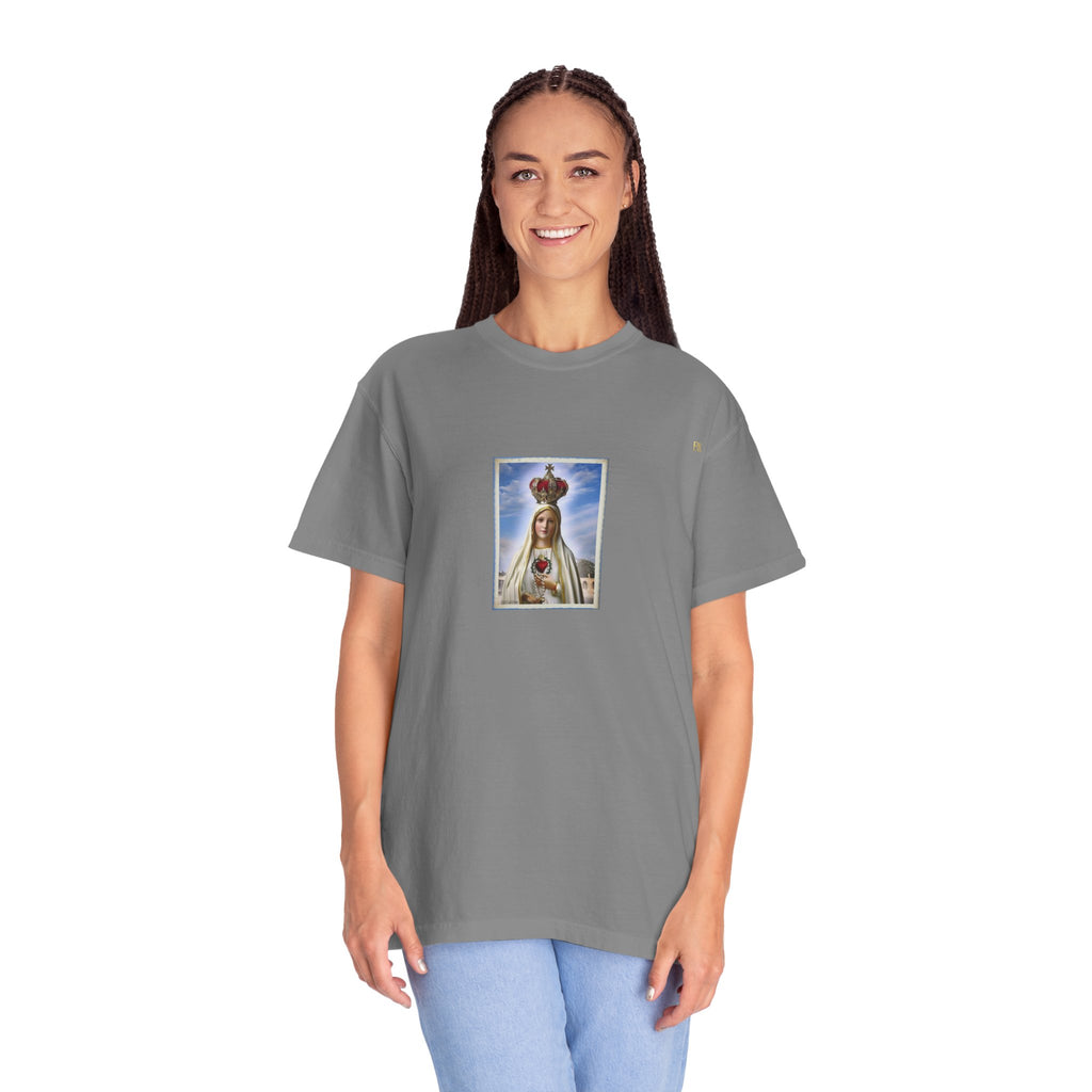 Virgen de Fátima camiseta manga corta unisex.