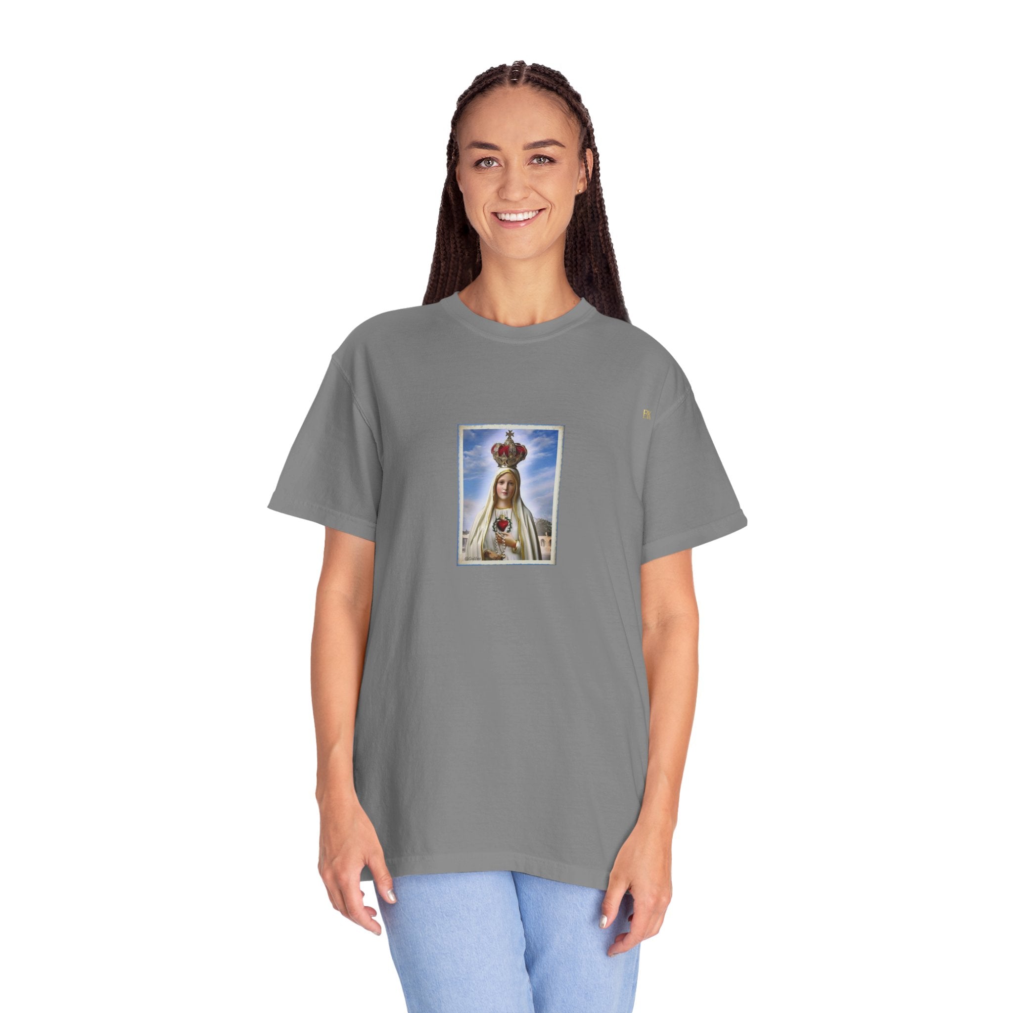 Virgen de Fátima camiseta manga corta unisex.