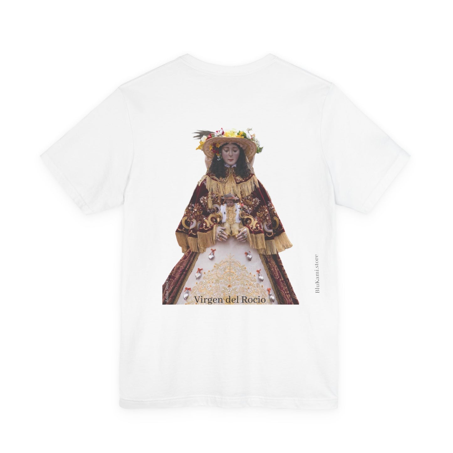 Camiseta manga corta Virgen del Rocío vestida de pastora.