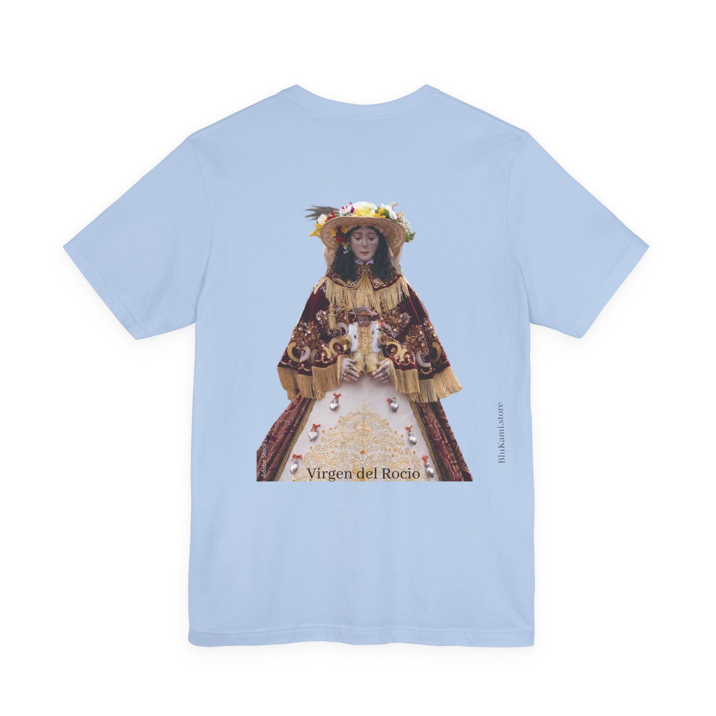 Camiseta manga corta Virgen del Rocío vestida de pastora.