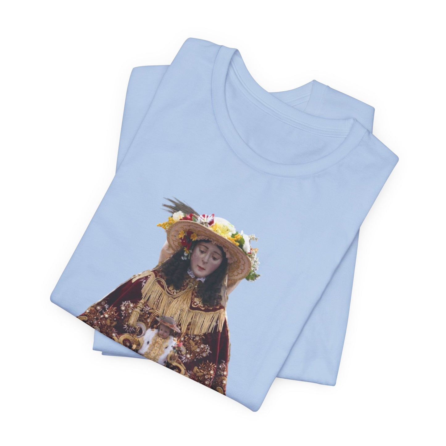 Camiseta manga corta Virgen del Rocío vestida de pastora.