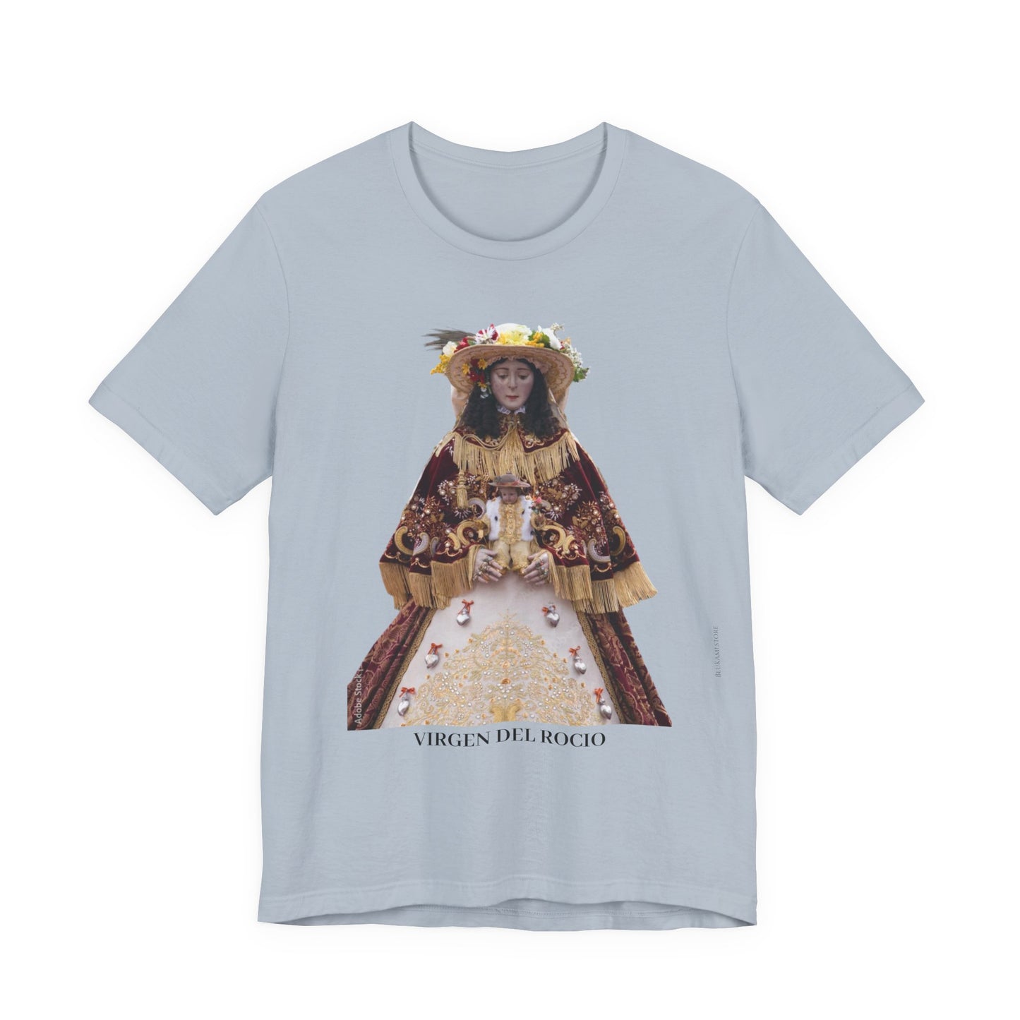 Camiseta manga corta Virgen del Rocío vestida de pastora.