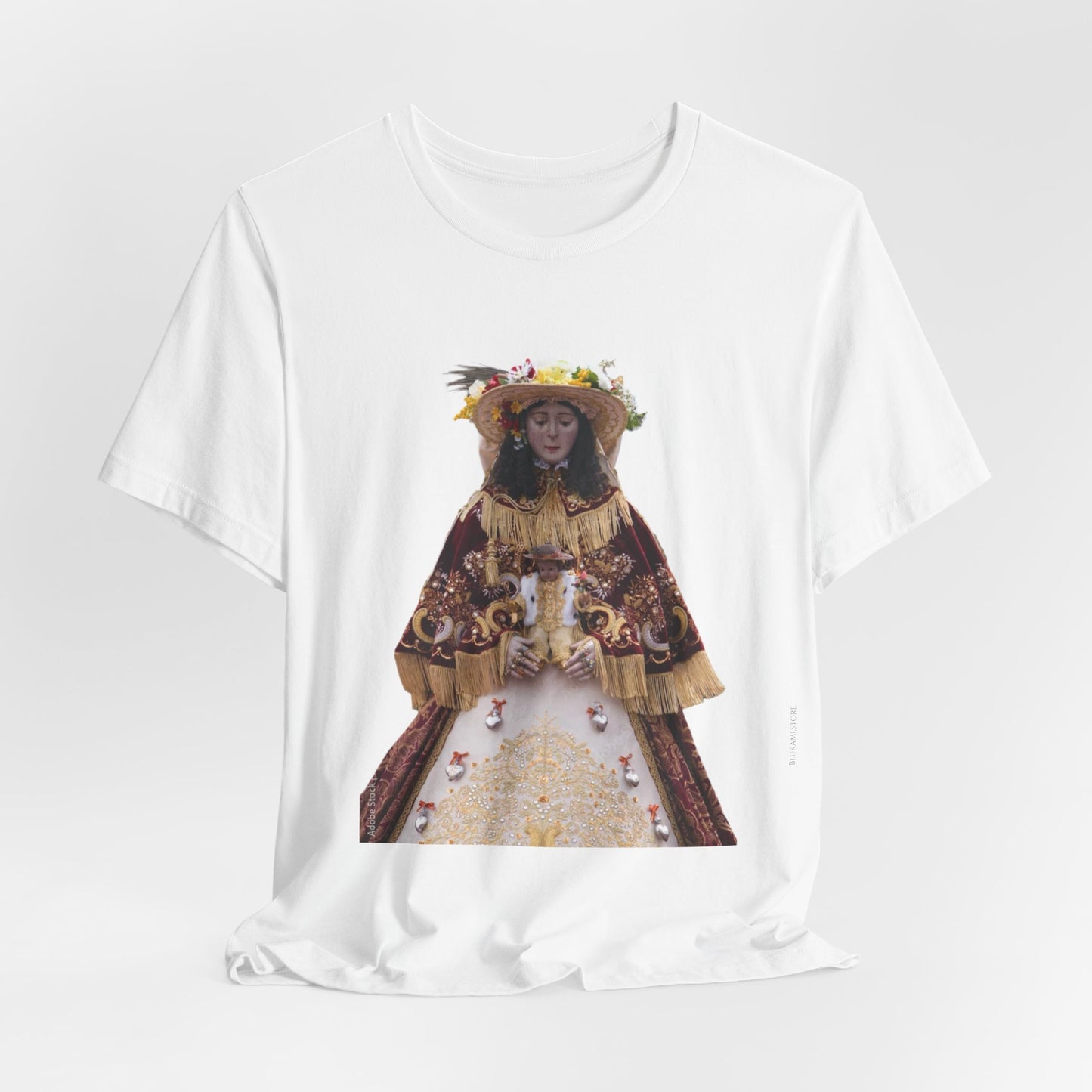 Camiseta manga corta Virgen del Rocío vestida de pastora.