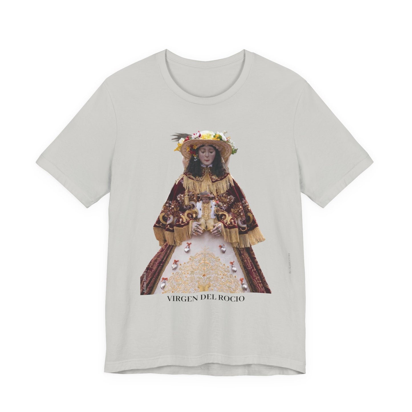 Camiseta manga corta Virgen del Rocío vestida de pastora.