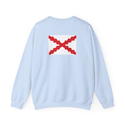 Sudadera sin capucha con bandera Aspa de Borgoña