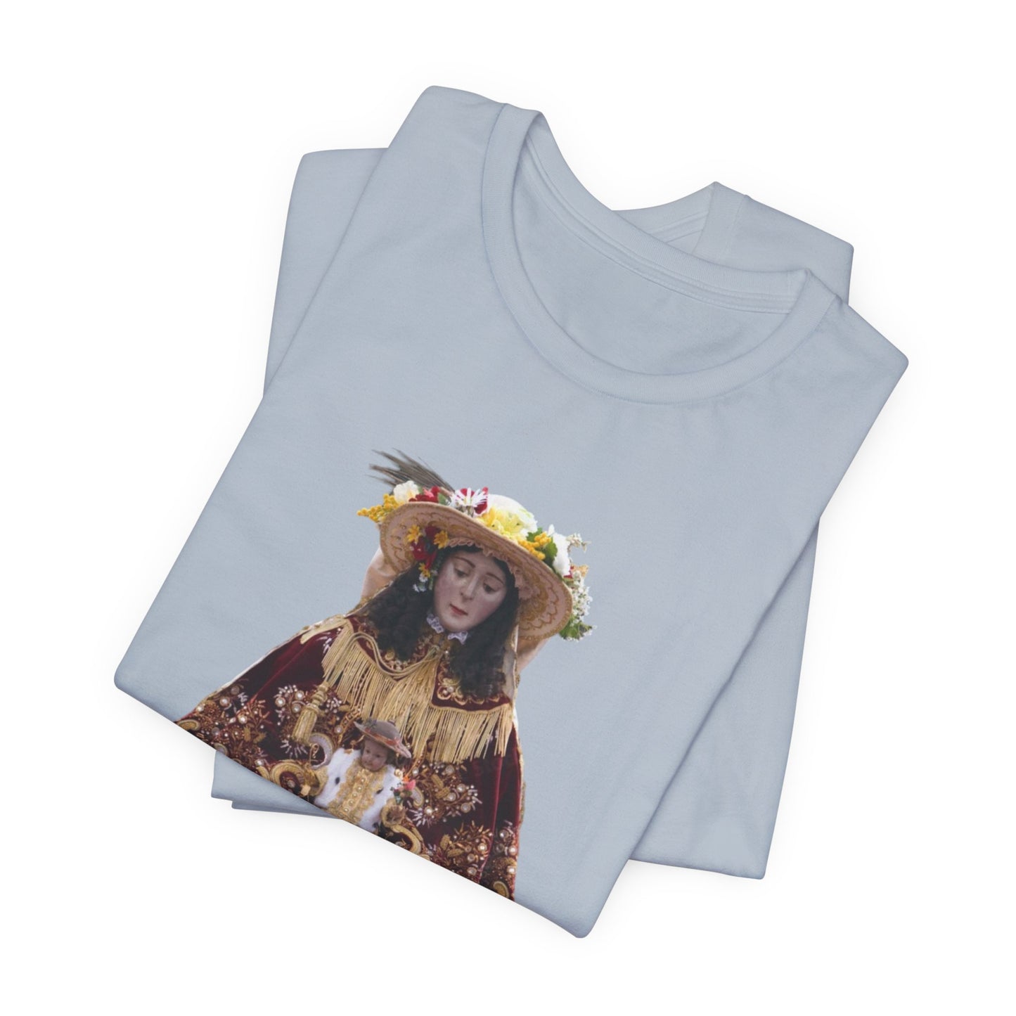 Camiseta manga corta Virgen del Rocío vestida de pastora.
