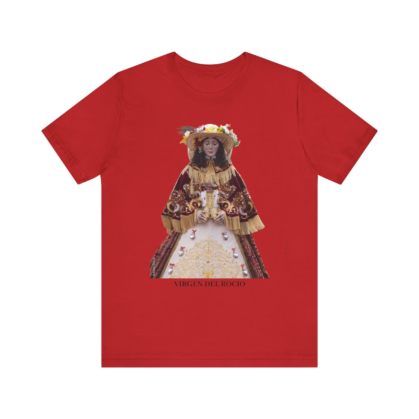 Camiseta manga corta Virgen del Rocío vestida de pastora.