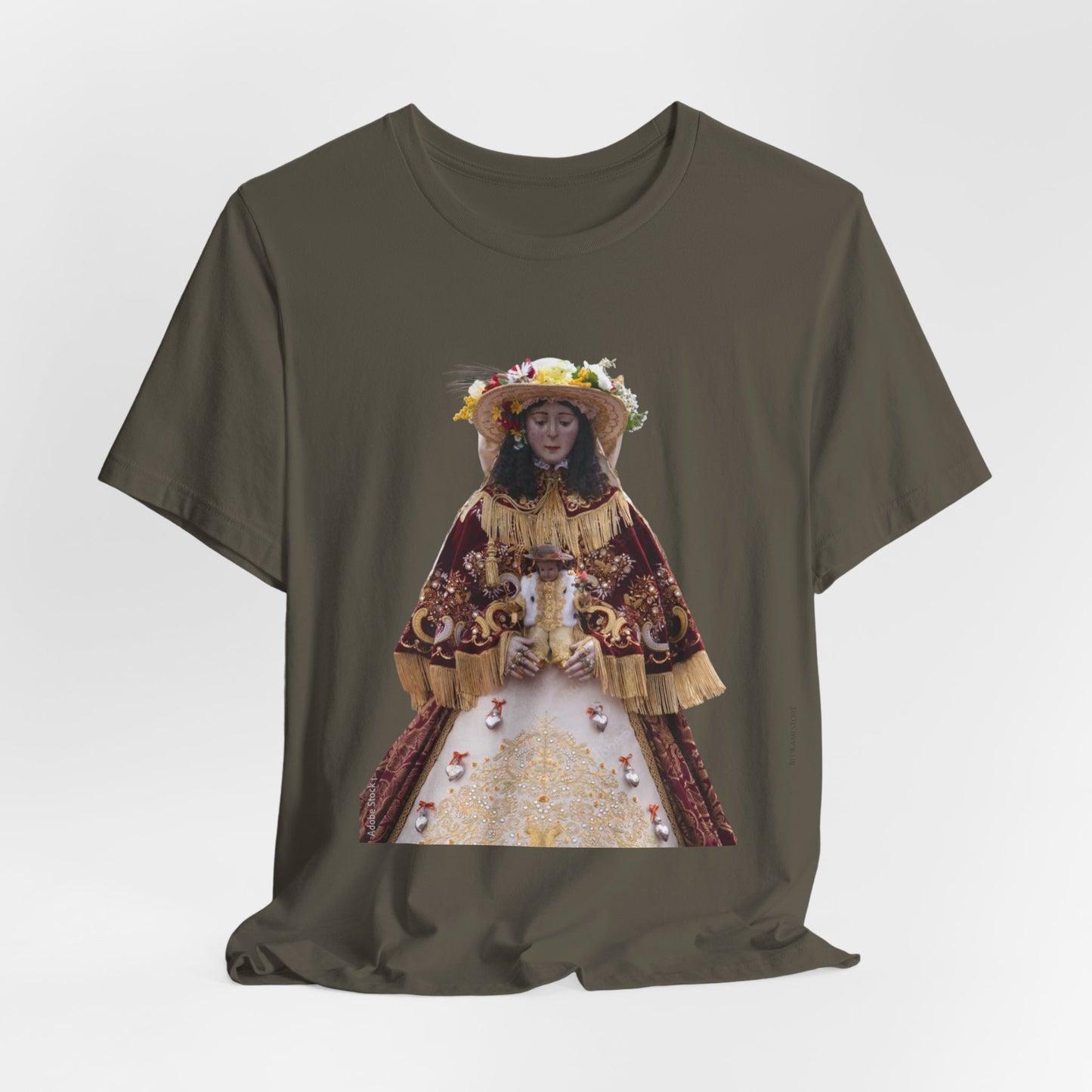 Camiseta manga corta Virgen del Rocío vestida de pastora.