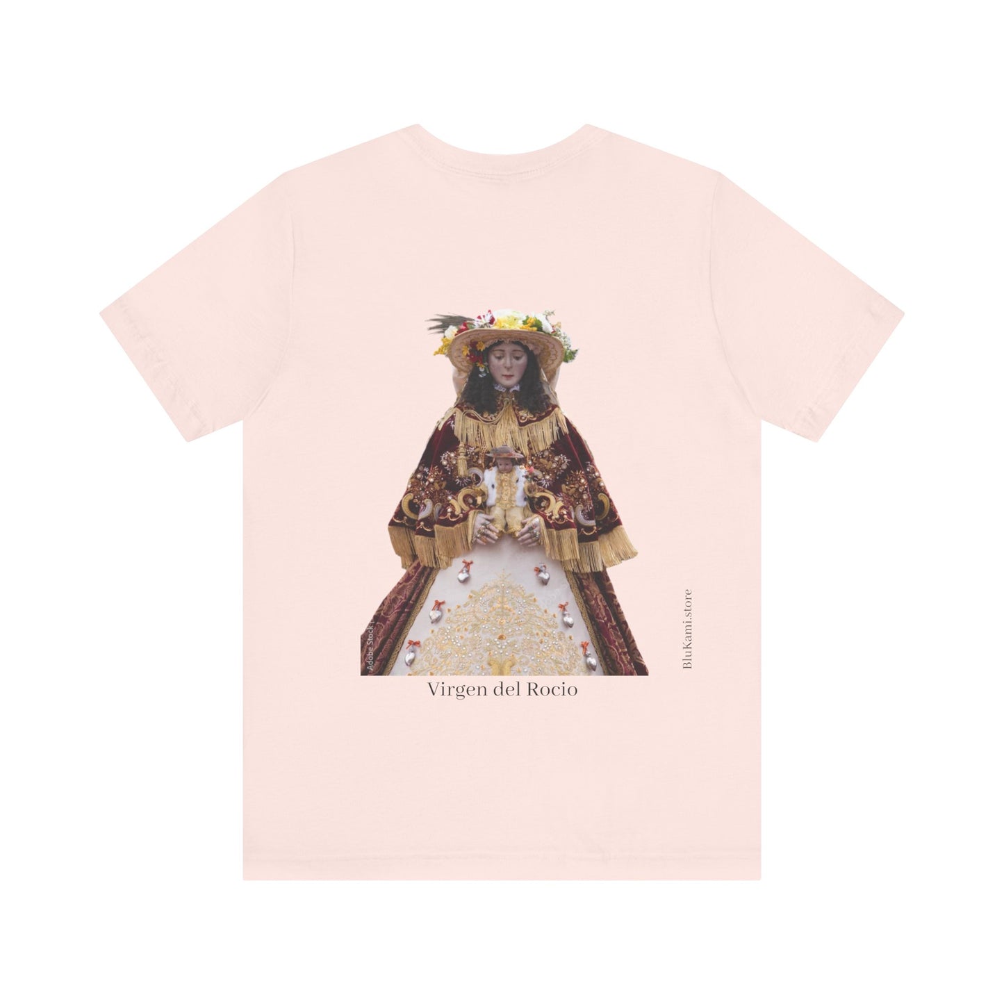 Camiseta manga corta Virgen del Rocío vestida de pastora.